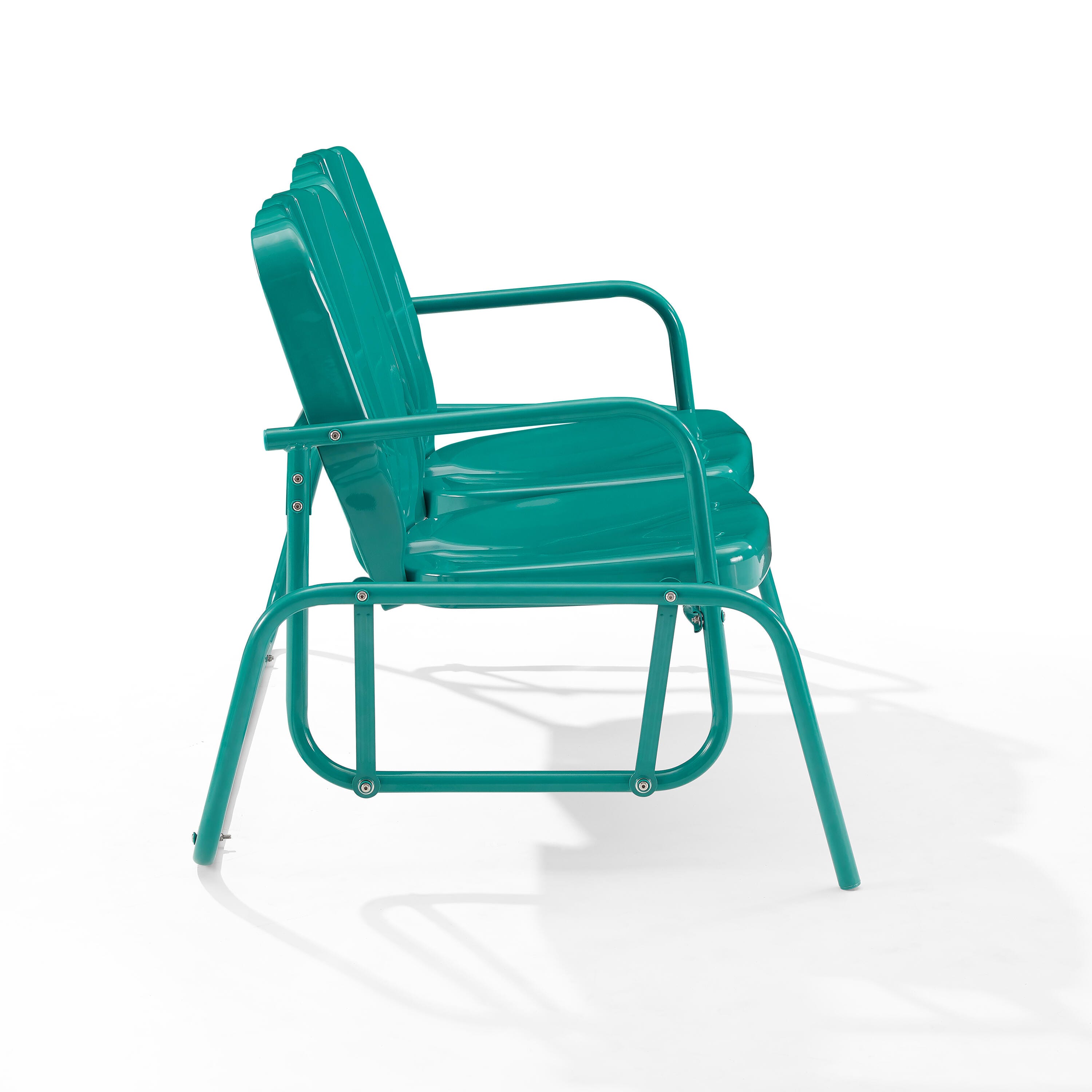 Ridgeland Outdoor Loveseat Glider, Turquoise, large