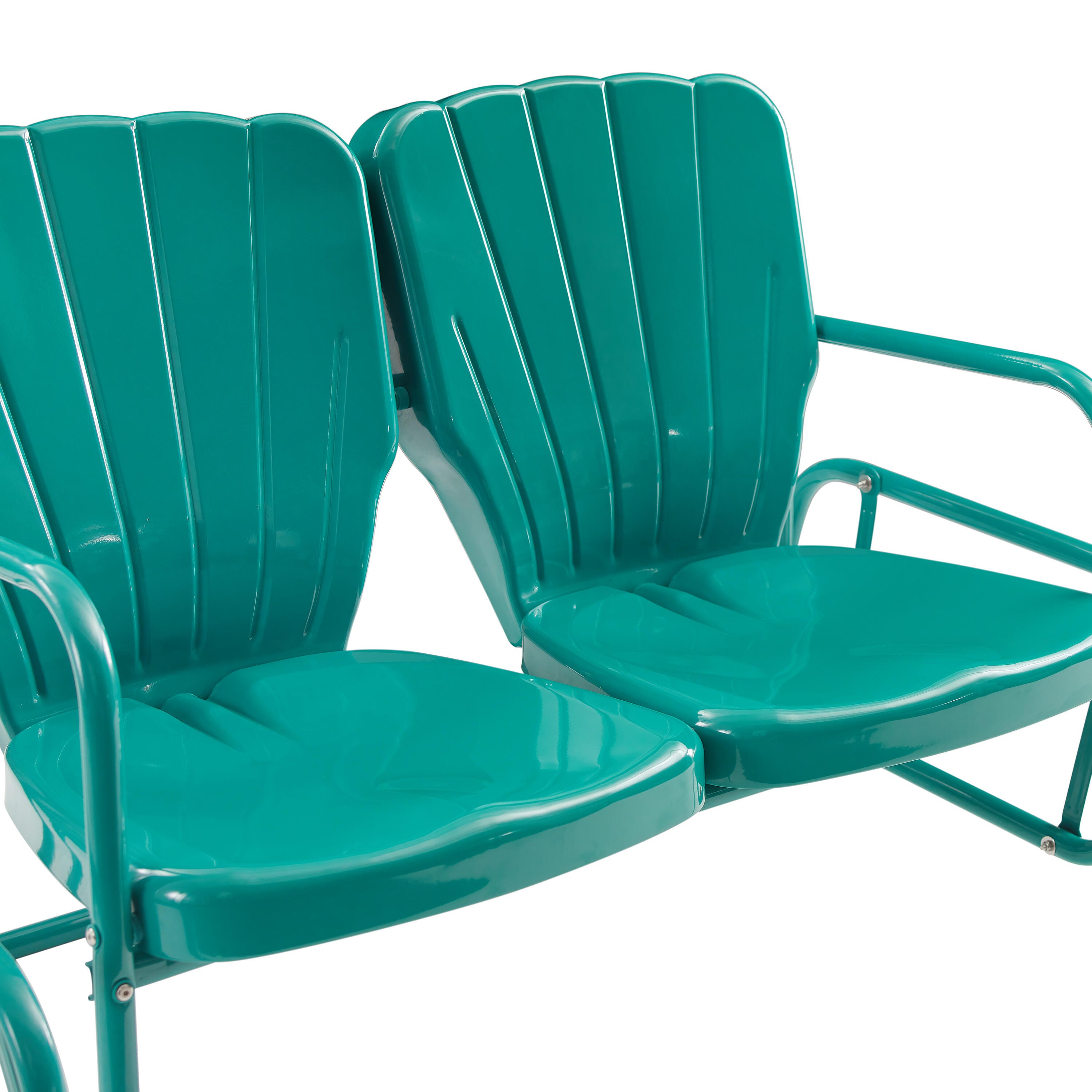 Ridgeland Outdoor Loveseat Glider, Turquoise, large