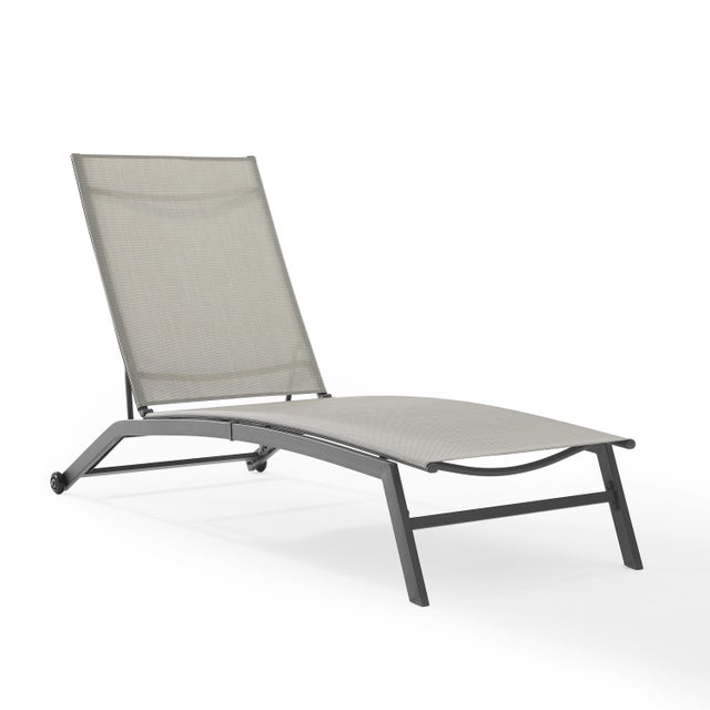 Weaver Outdoor Chaise Lounge, Light Gray