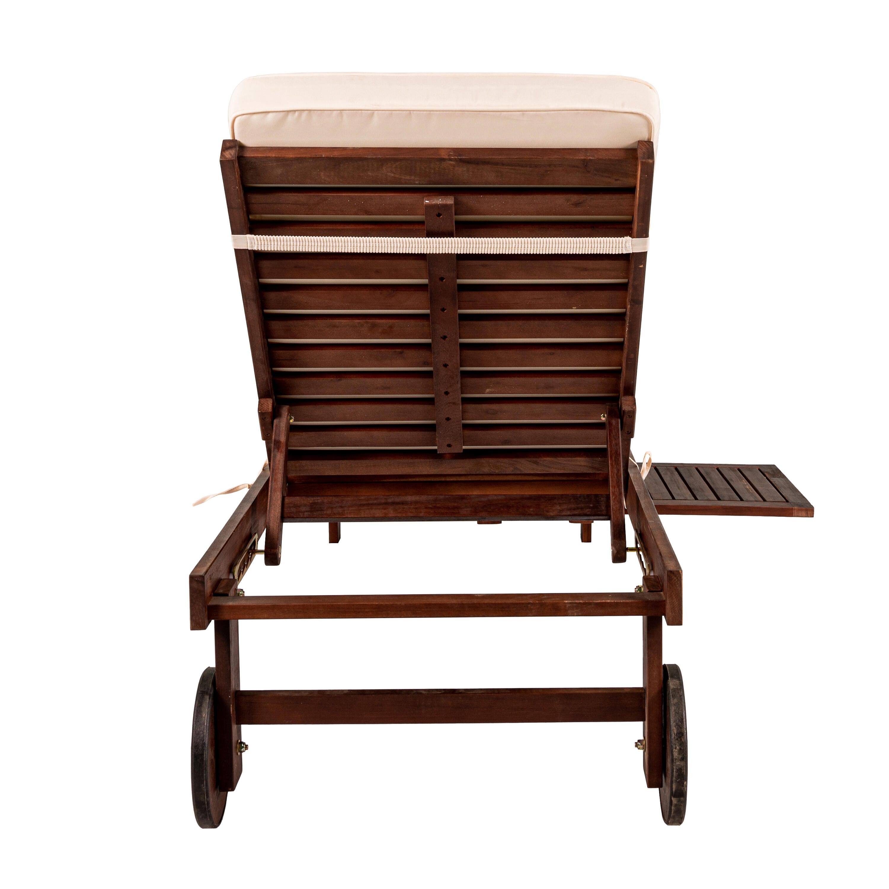 JONATHAN Y Seabrook Outdoor Acacia Lounger with Cushion, Dark Brown, large