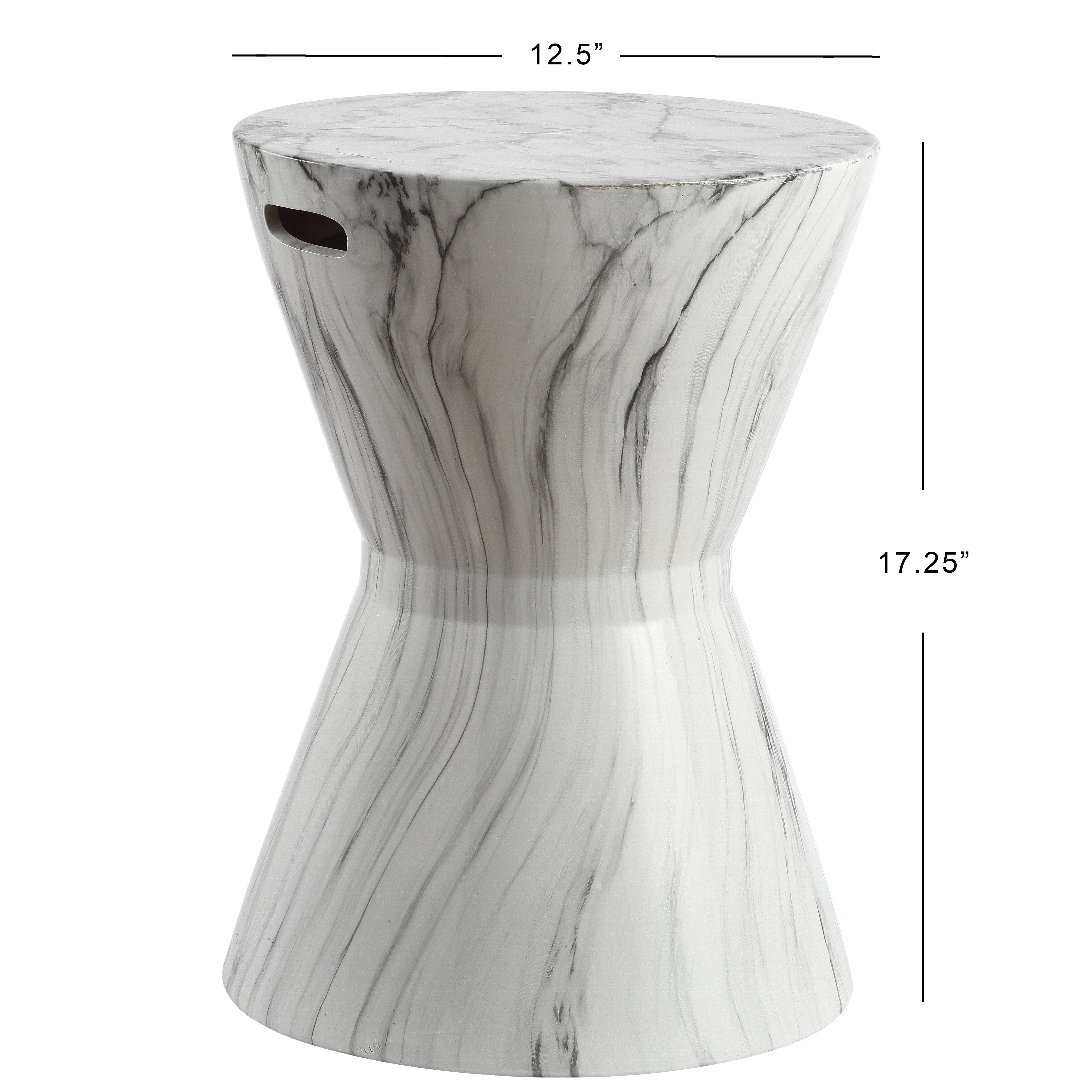 JONATHAN Y African Drum 17.3" Ceramic Garden Stool, , large