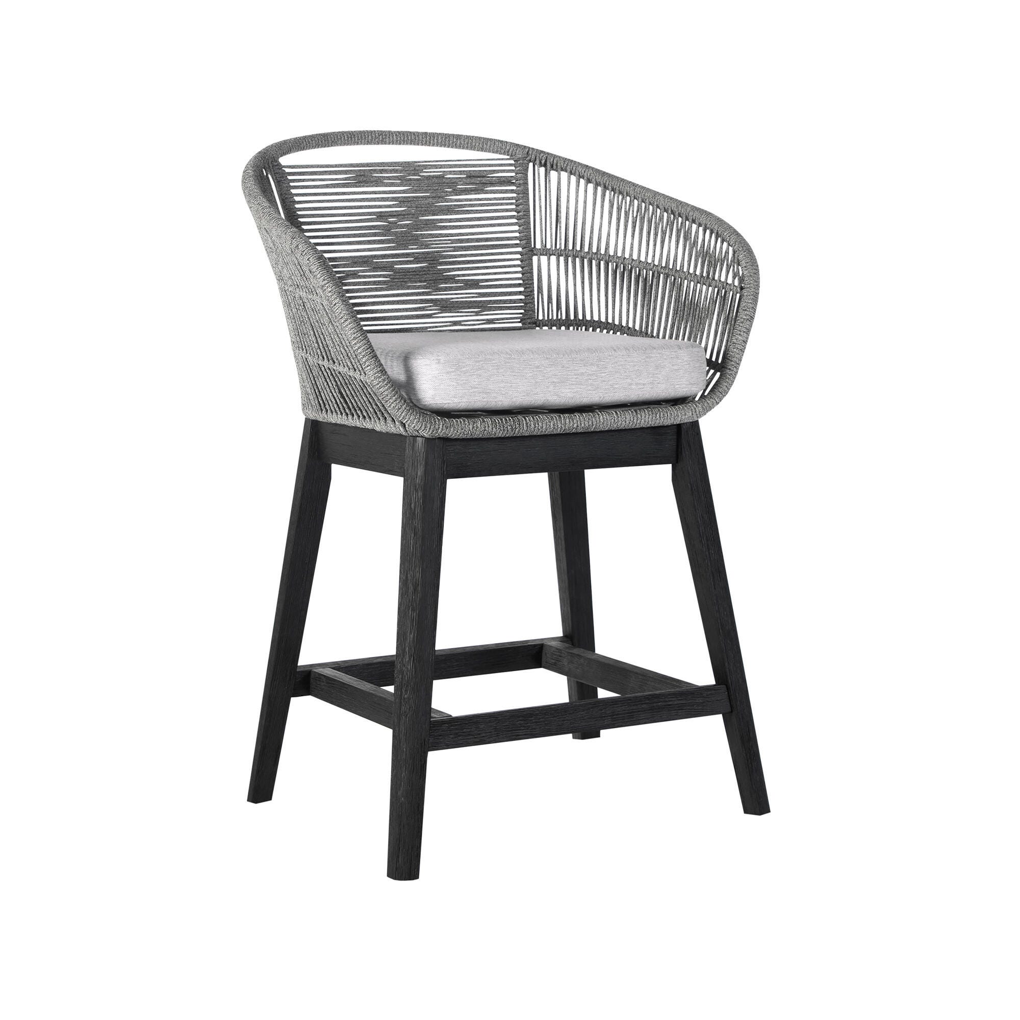 Tutti Frutti Outdoor Counter Height Bar Stool, Black, large