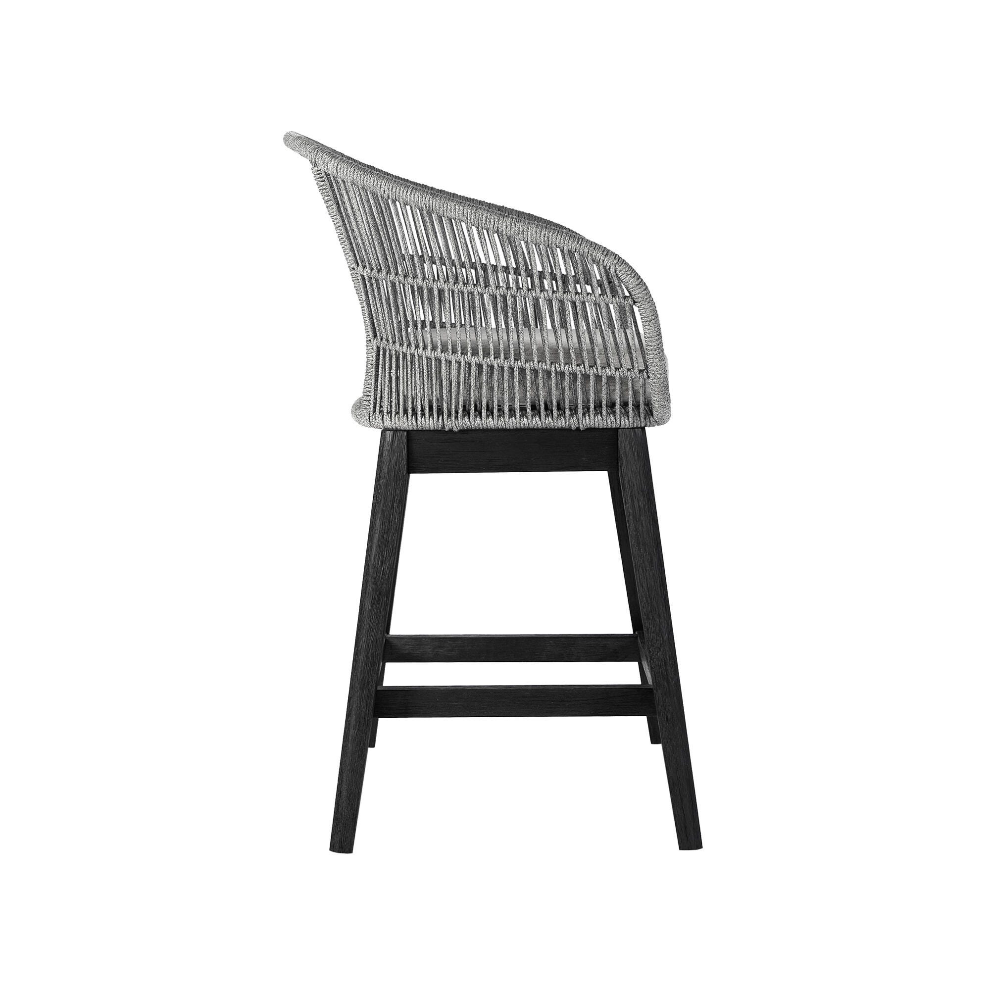 Tutti Frutti Outdoor Counter Height Bar Stool, Black, large
