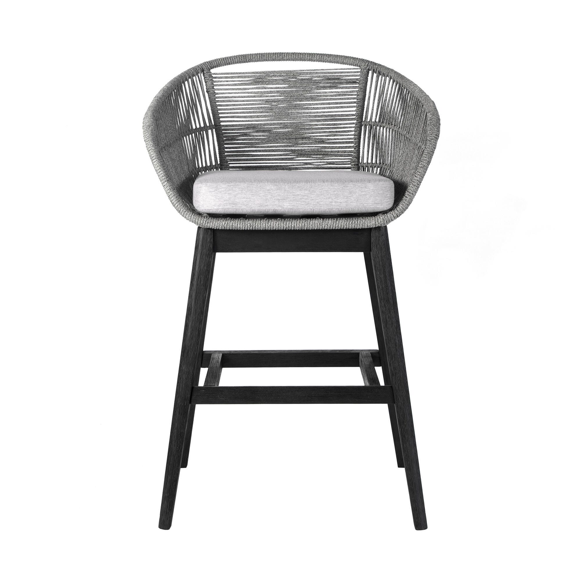 Tutti Frutti Outdoor Bar Height Bar Stool, Black, large
