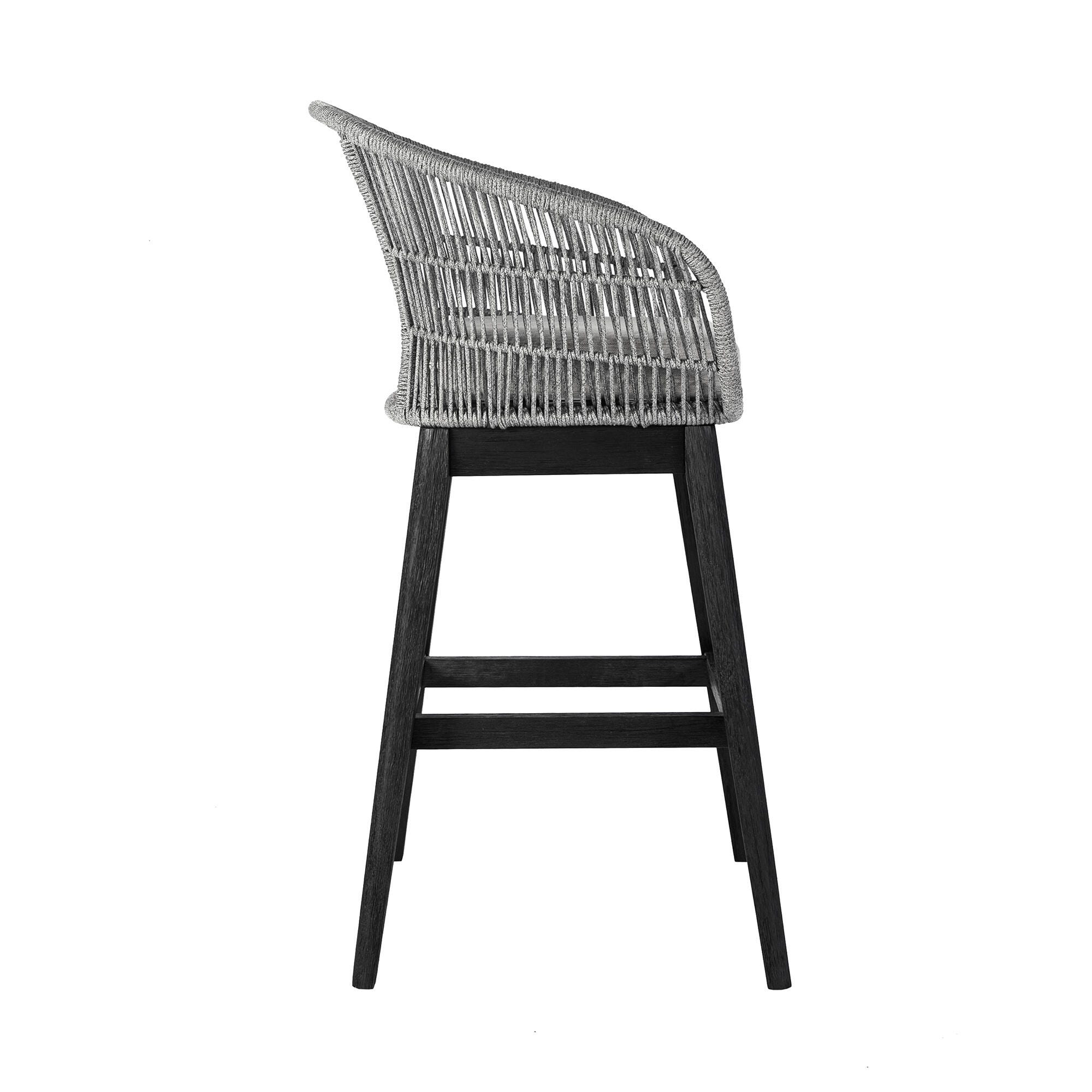 Tutti Frutti Outdoor Bar Height Bar Stool, Black, large