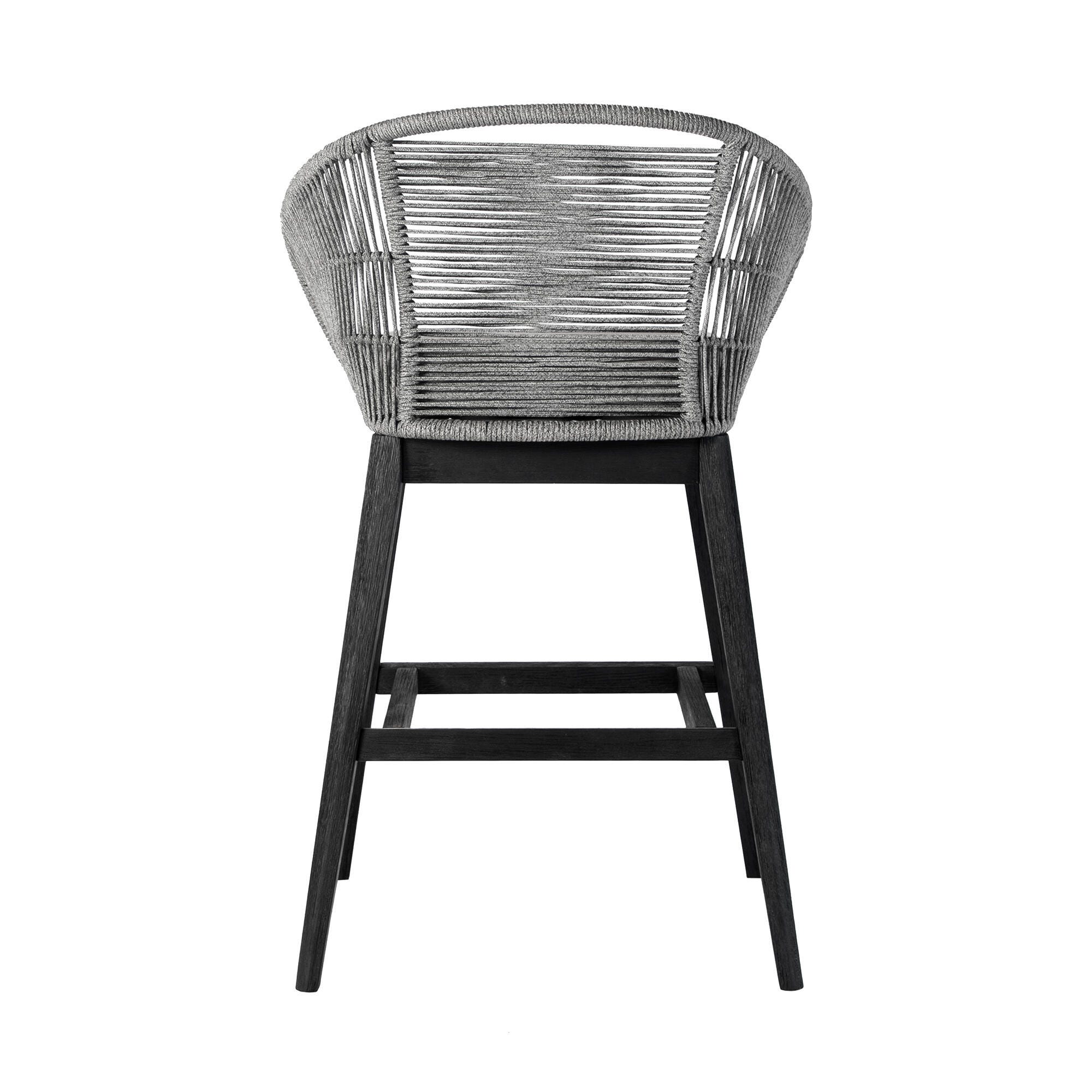 Tutti Frutti Outdoor Bar Height Bar Stool, Black, large