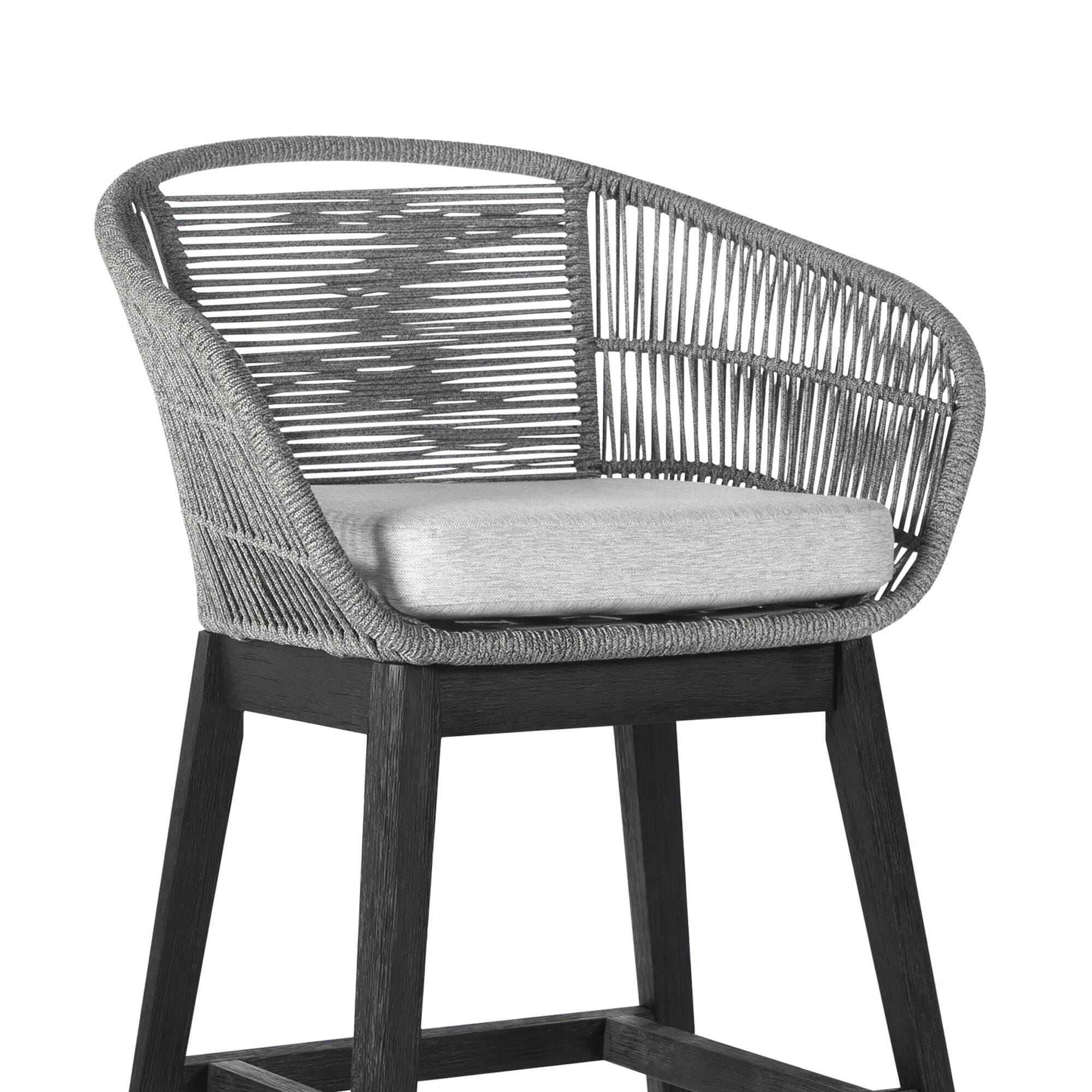 Tutti Frutti Outdoor Bar Height Bar Stool, Black, large