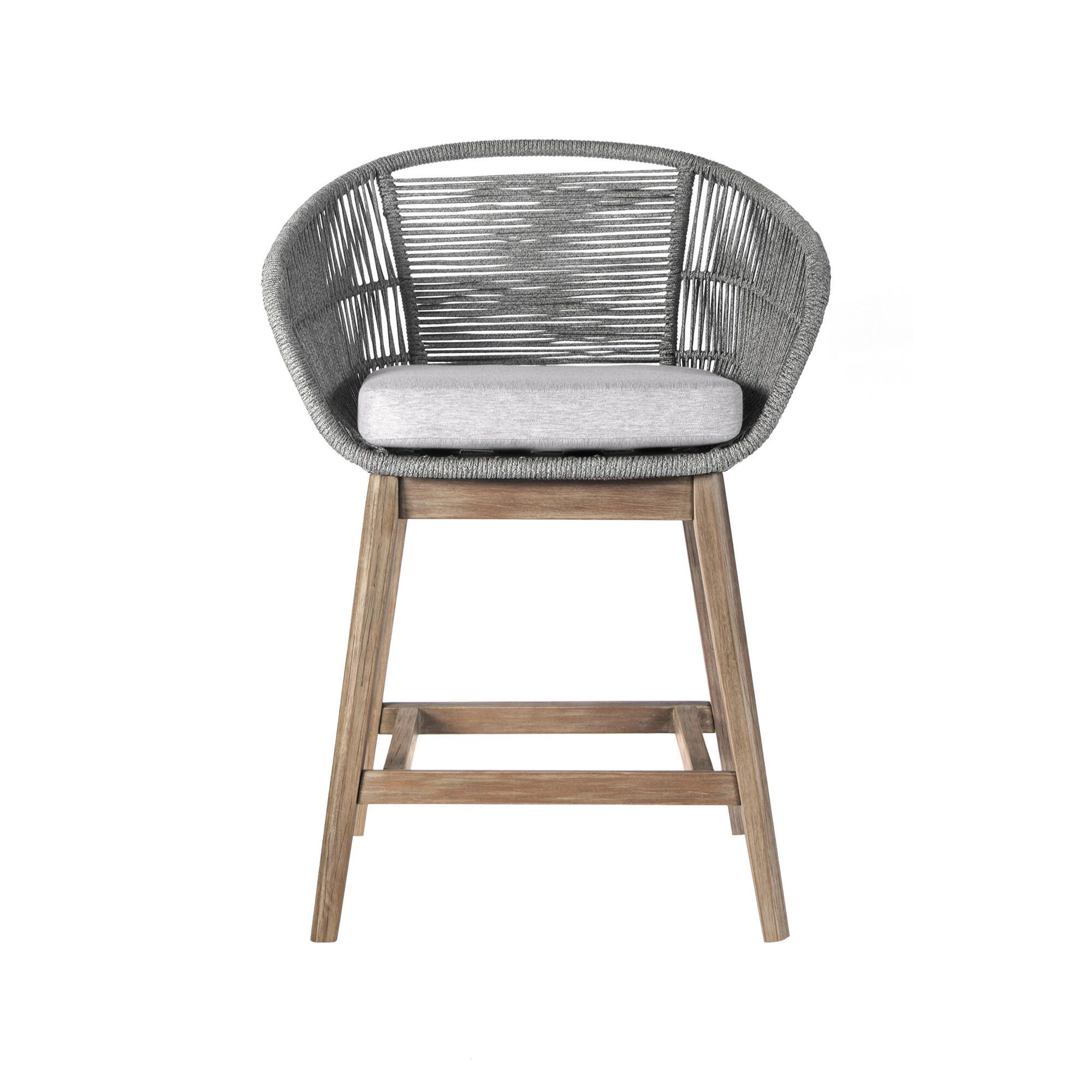 Tutti Frutti Outdoor Counter Height Bar Stool, Aged Teak, large