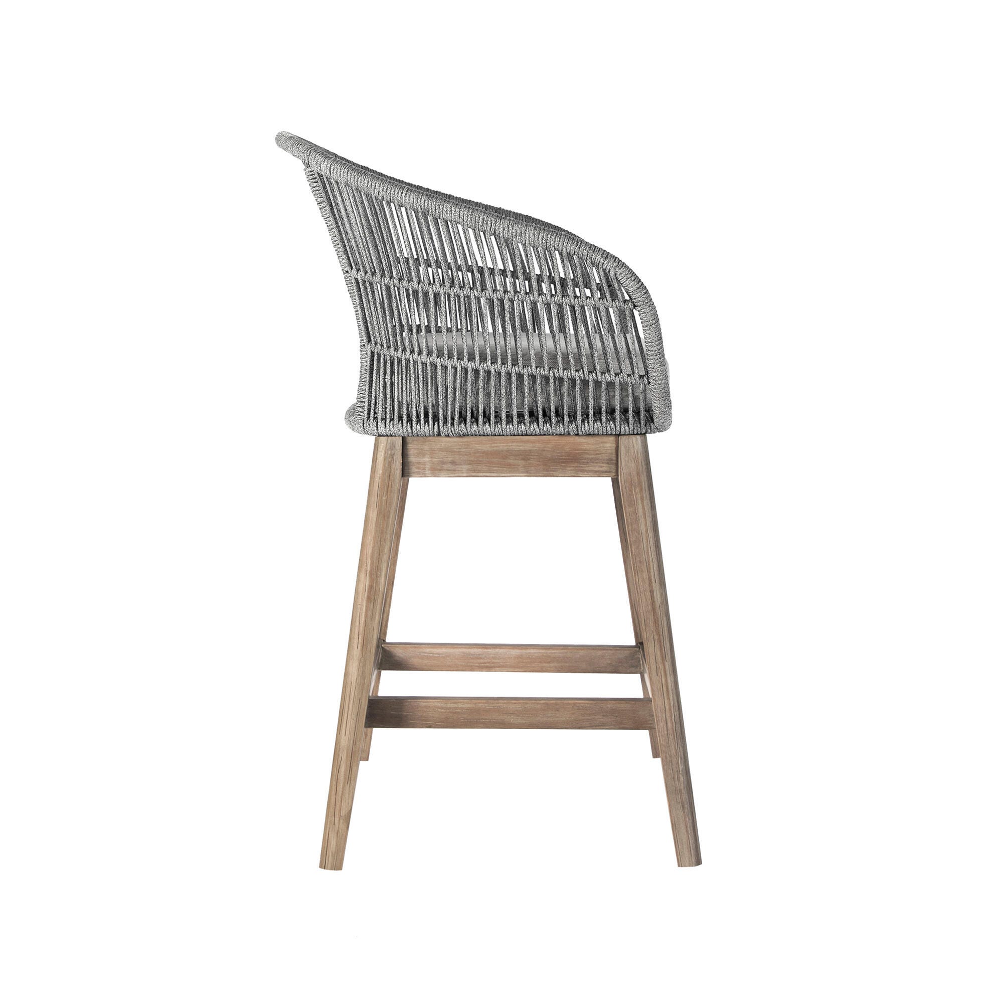 Tutti Frutti Outdoor Counter Height Bar Stool, Aged Teak, large