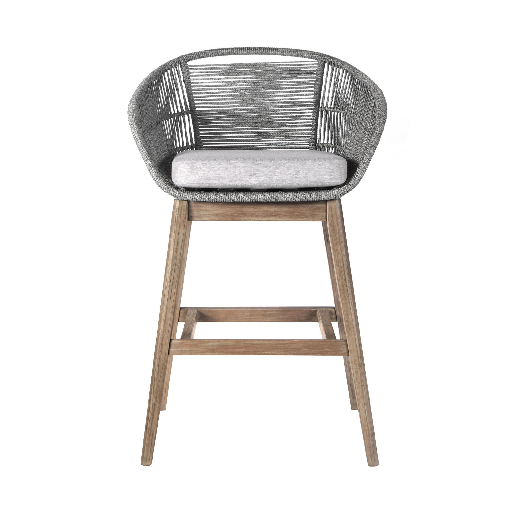 Tutti Frutti Outdoor Bar Height Bar Stool, Aged Teak, large