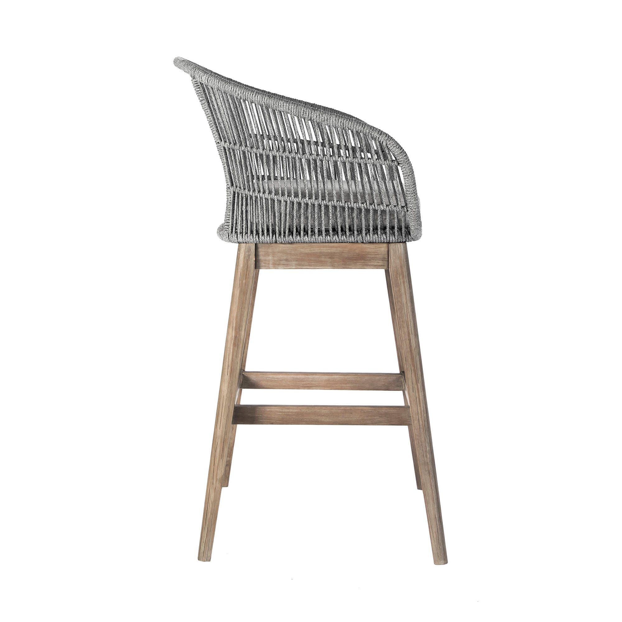 Tutti Frutti Outdoor Bar Height Bar Stool, Aged Teak, large