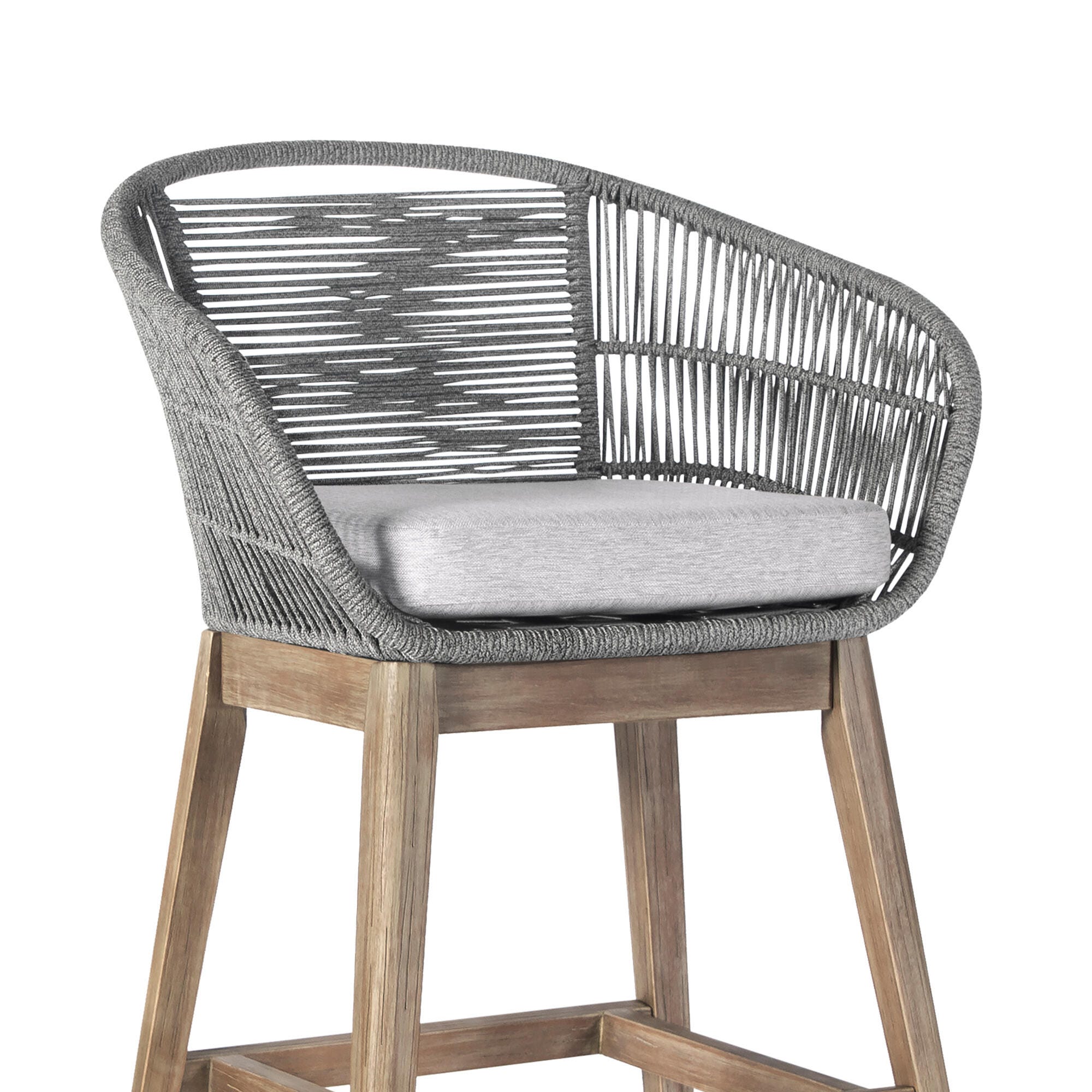 Tutti Frutti Outdoor Bar Height Bar Stool, Aged Teak, large