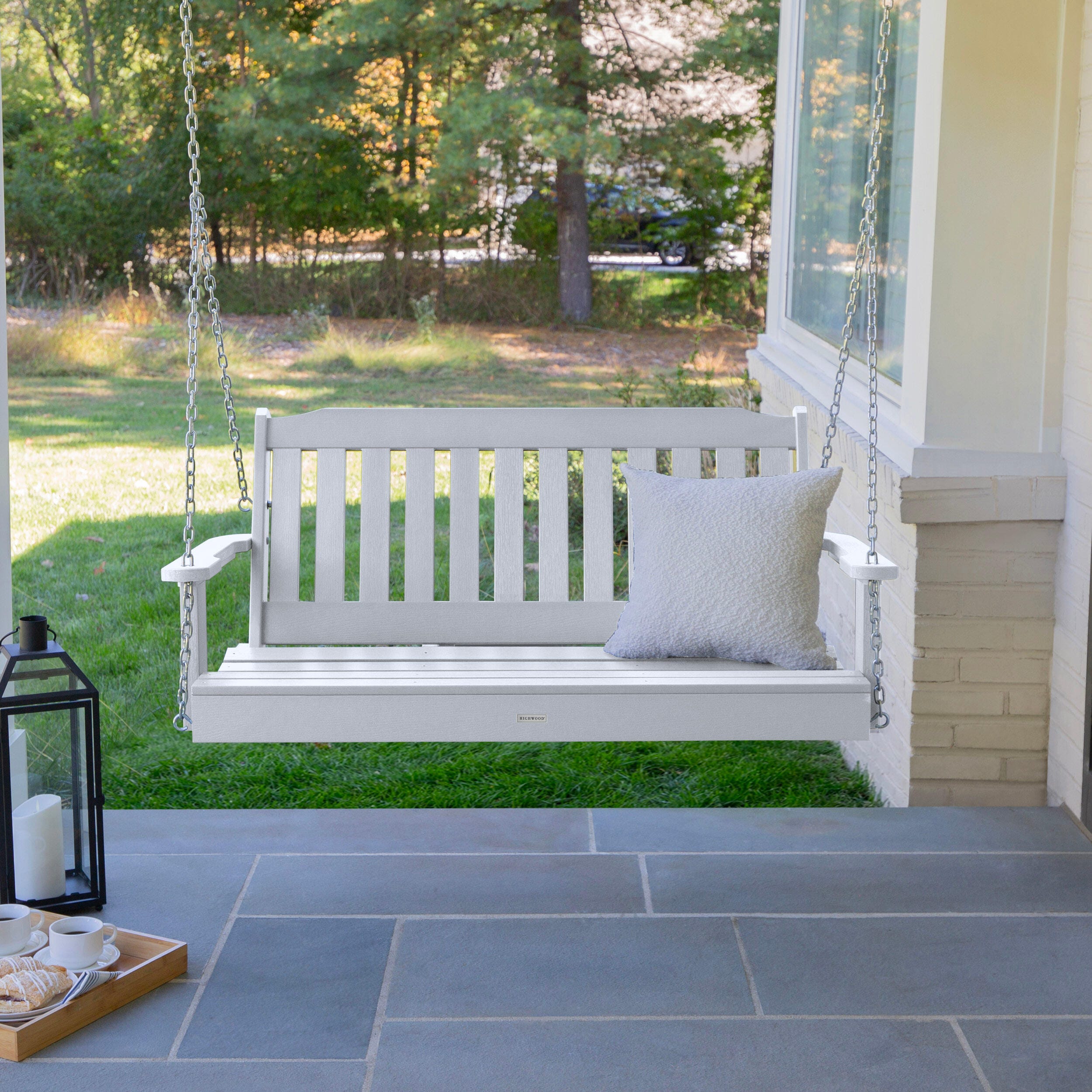 Highwood USA Lehigh 4-Foot Porch Swing, White, large