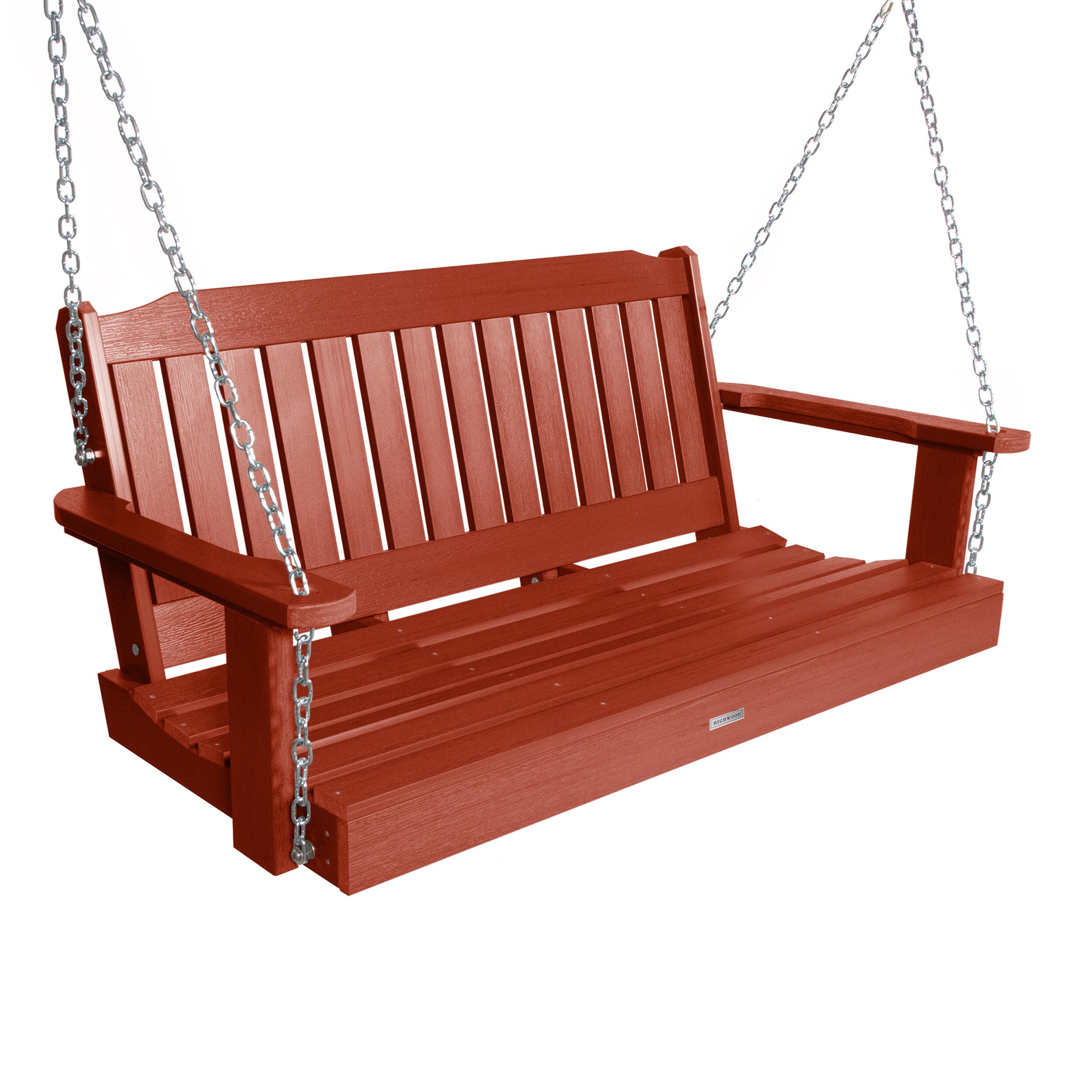 Highwood USA Lehigh 4-Foot Porch Swing, Rustic Red, large