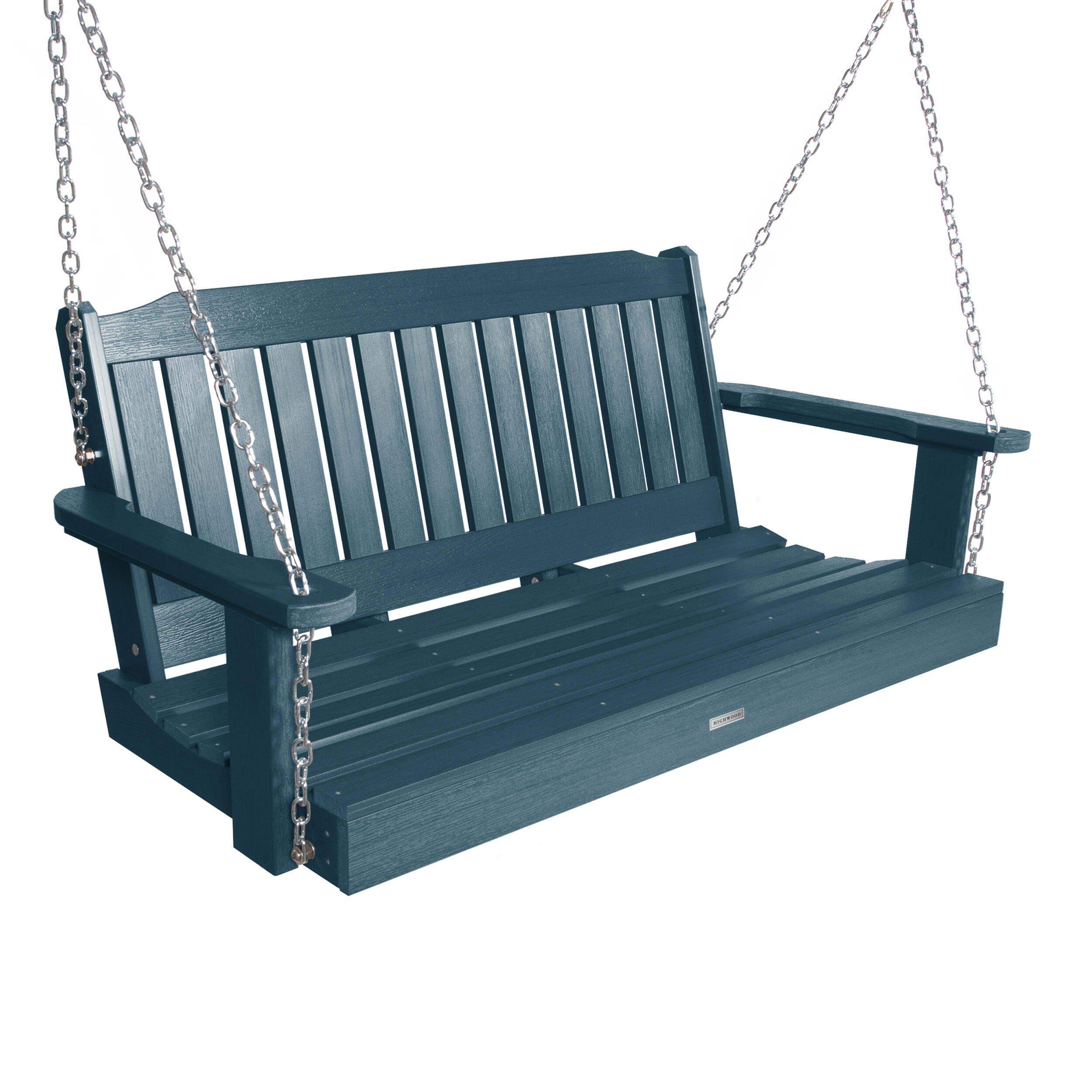 Highwood USA Lehigh 4-Foot Porch Swing, Nantucket Blue, large