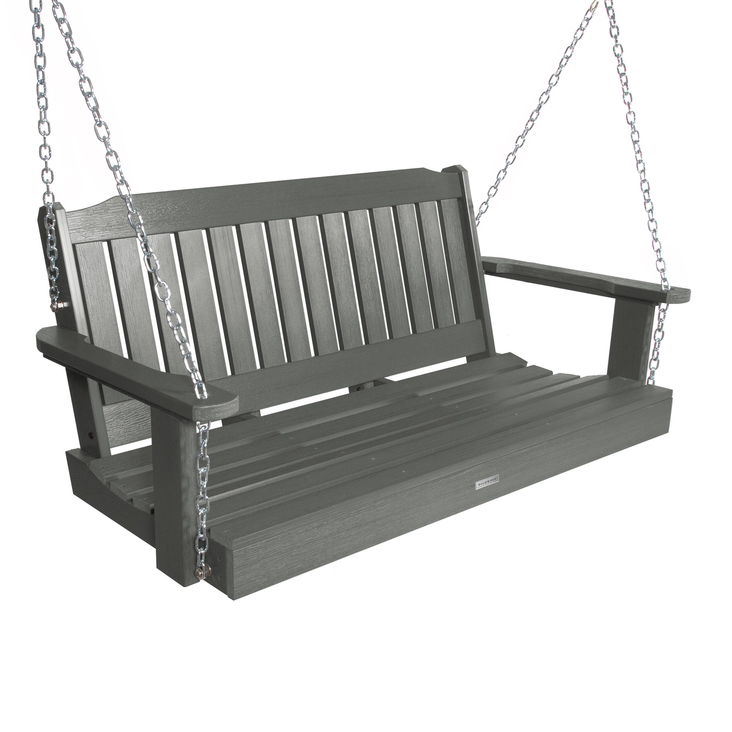 Highwood USA Lehigh 4-Foot Porch Swing, Coastal Teak, large