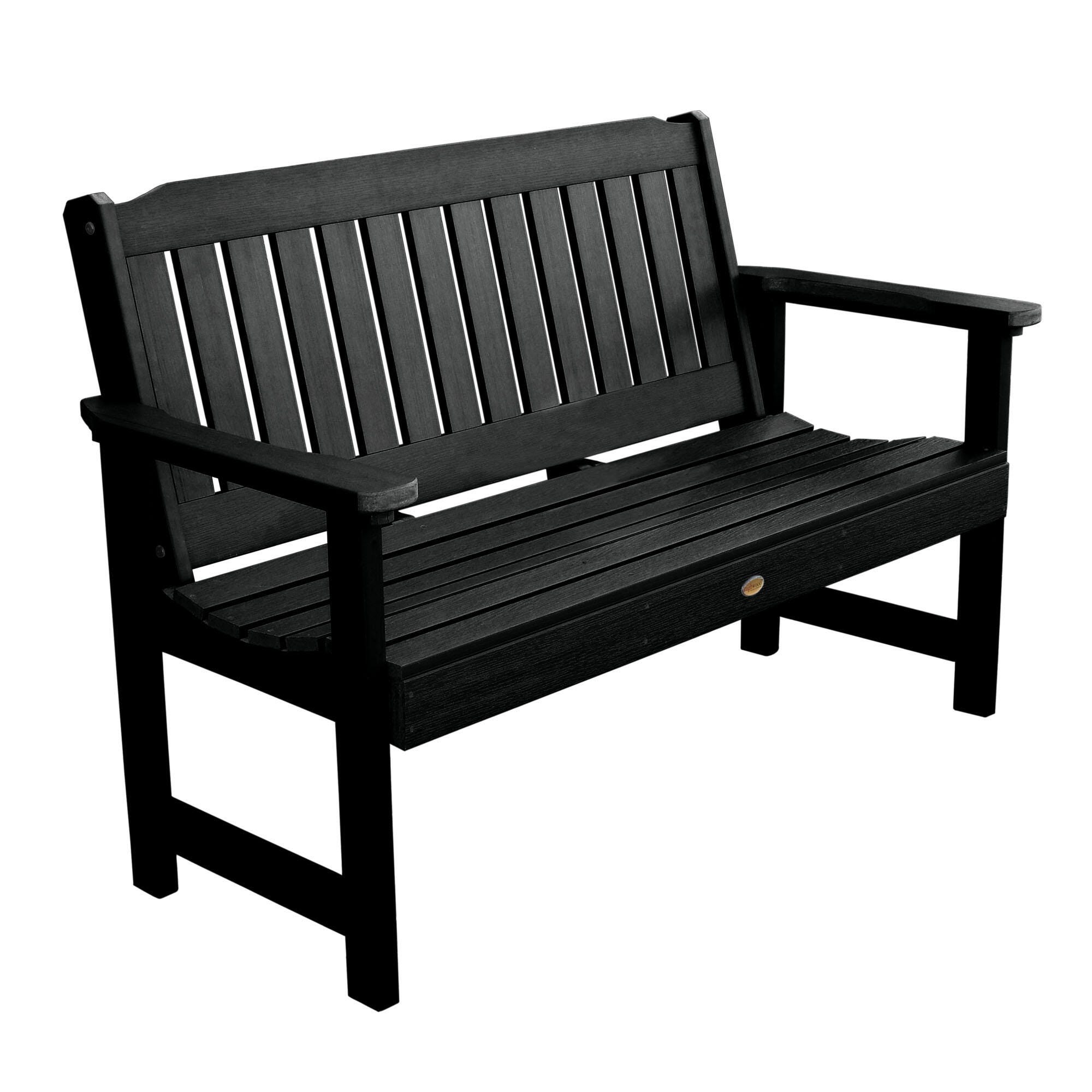 Highwood USA Lehigh 5-Foot Garden Bench, Black, large