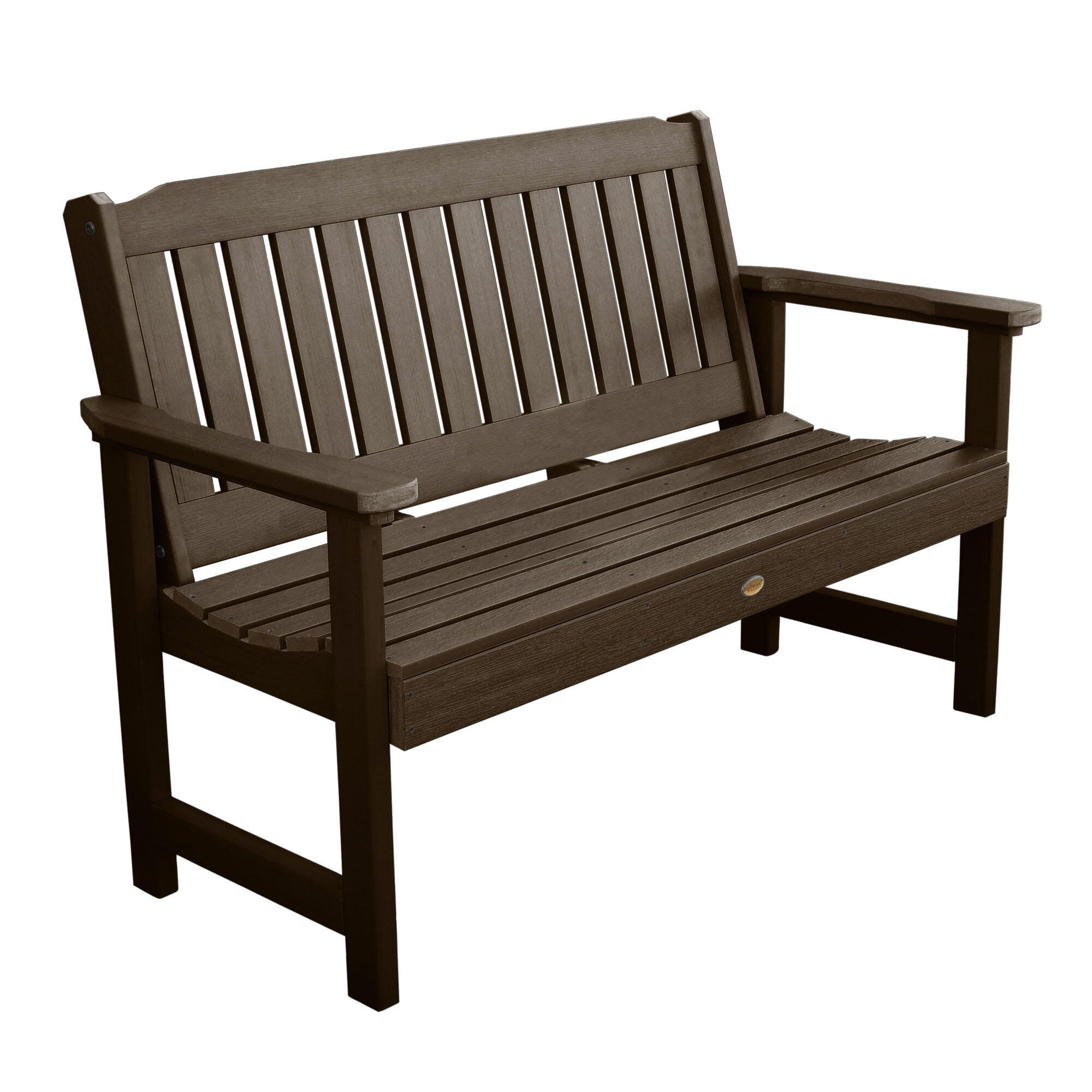 Highwood USA Lehigh 5-Foot Garden Bench, Weathered Acorn, large