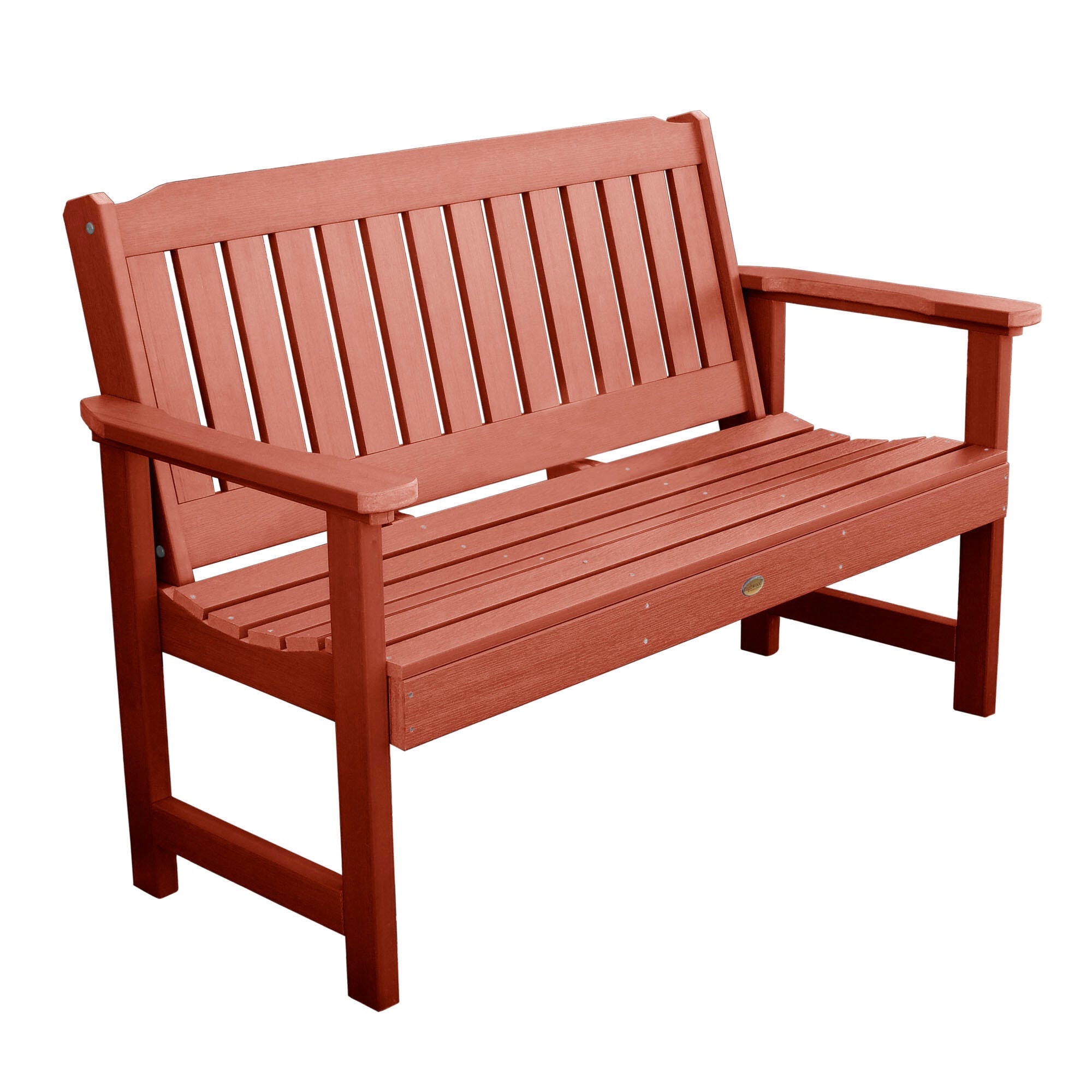 Highwood USA Lehigh 5-Foot Garden Bench, Rustic Red, large