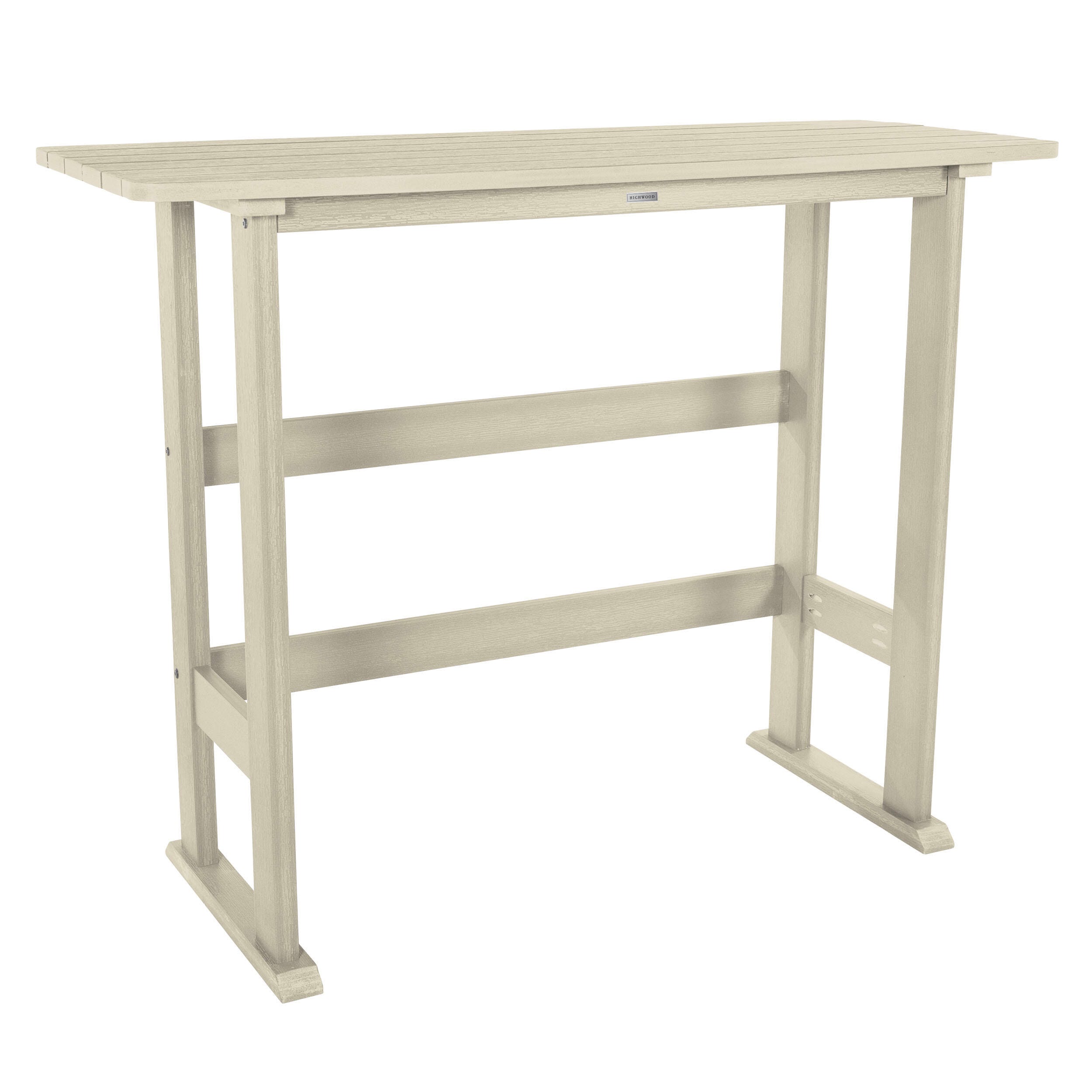 Highwood USA Lehigh Bar Height Balcony Table, Whitewash, large