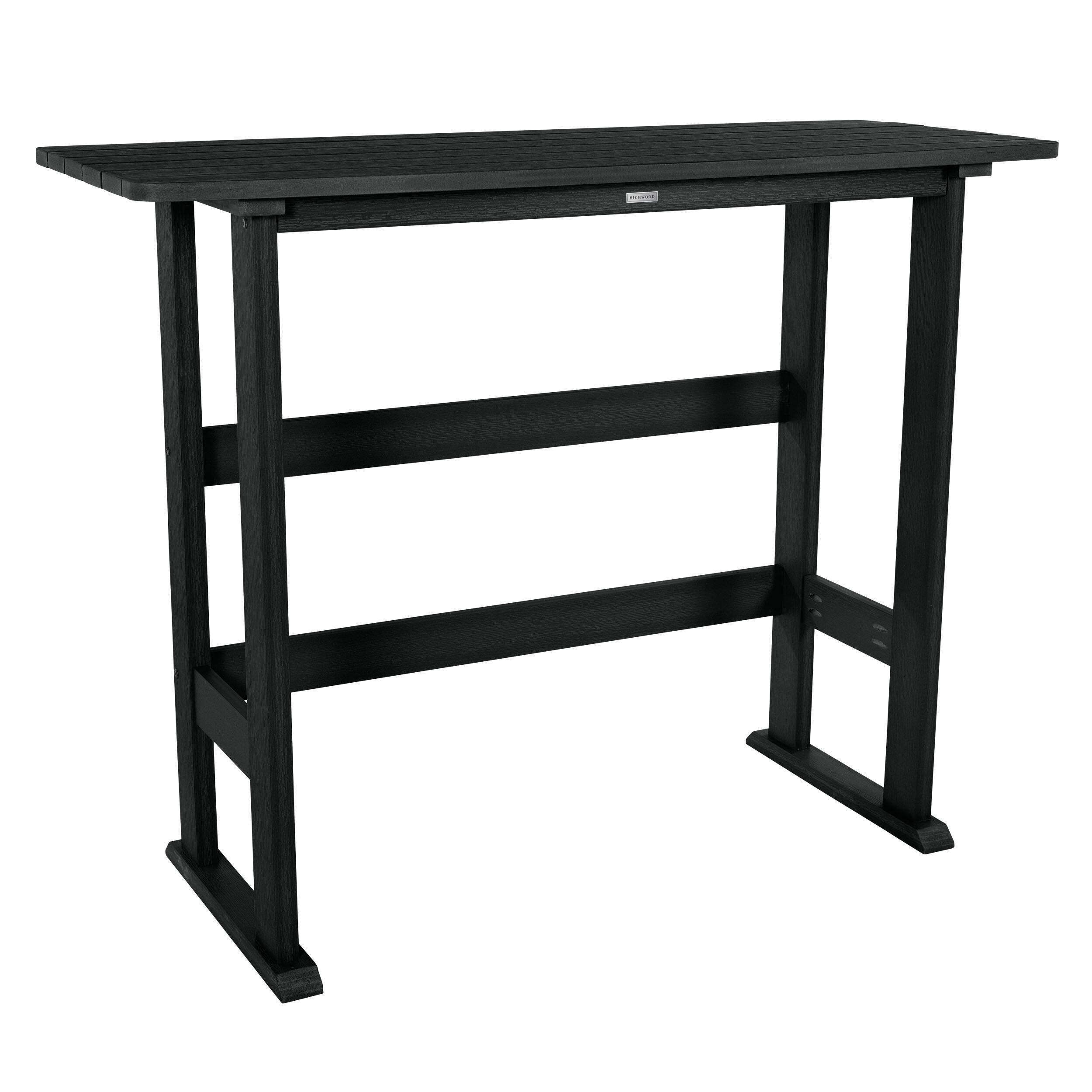 Highwood USA Lehigh Bar Height Balcony Table, Black, large