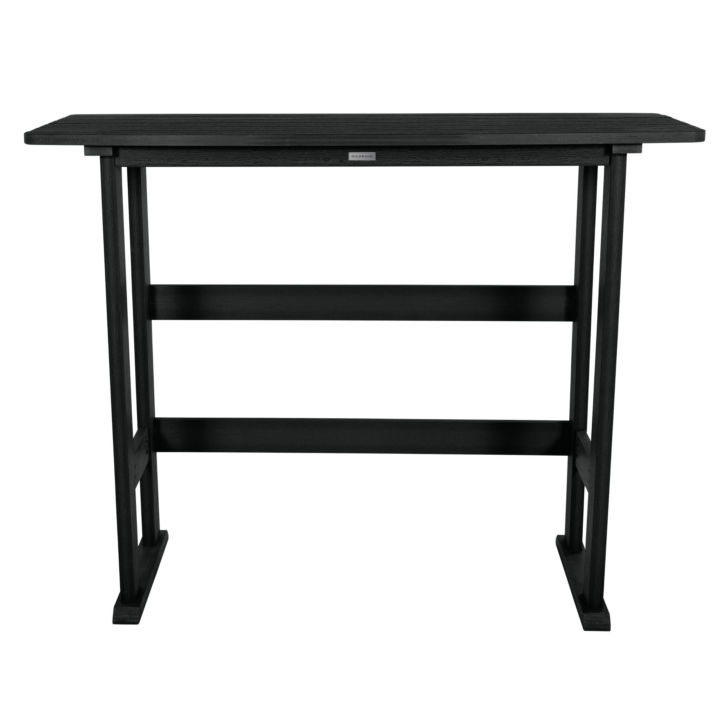 Highwood USA Lehigh Bar Height Balcony Table, Black, large