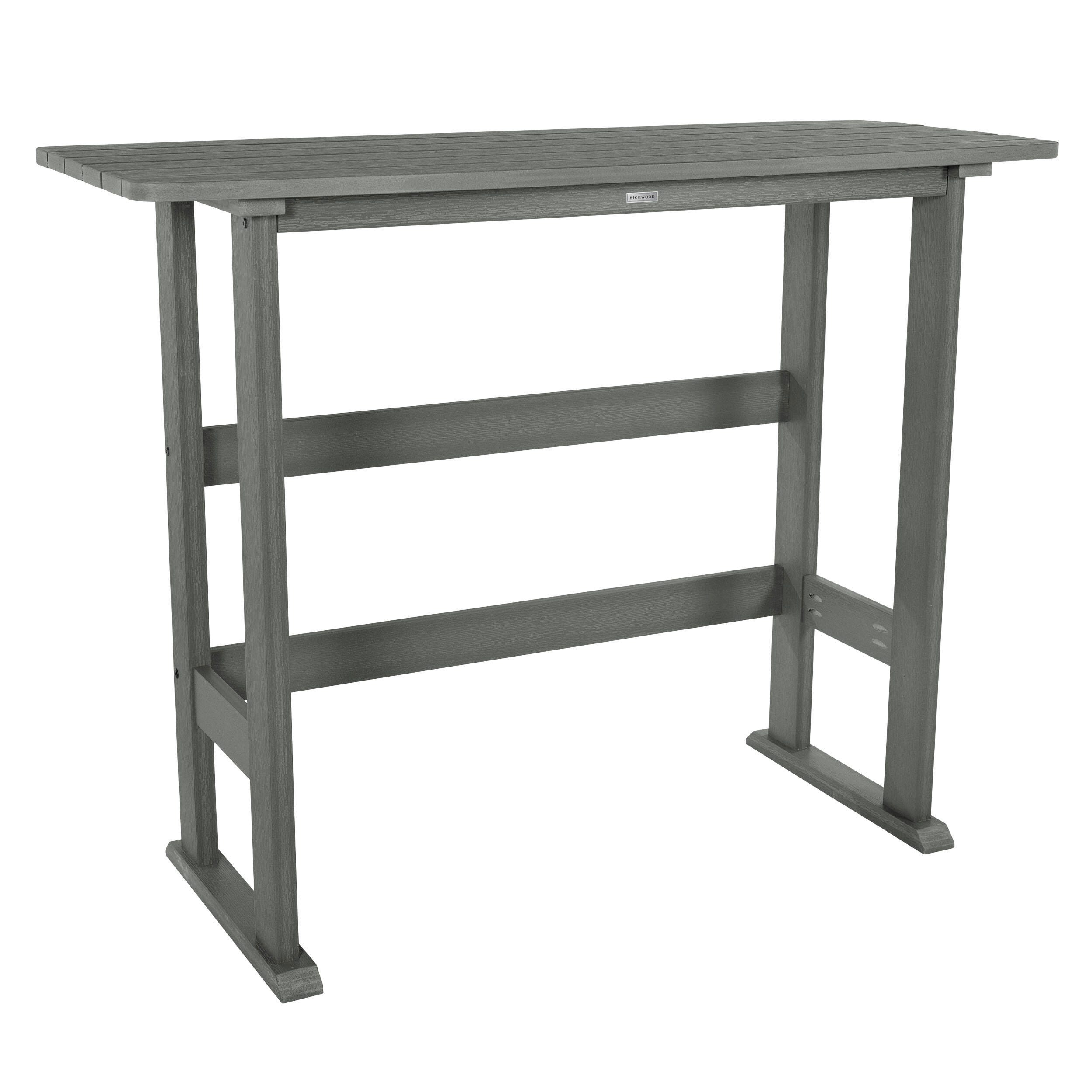 Highwood USA Lehigh Bar Height Balcony Table, Coastal Teak, large