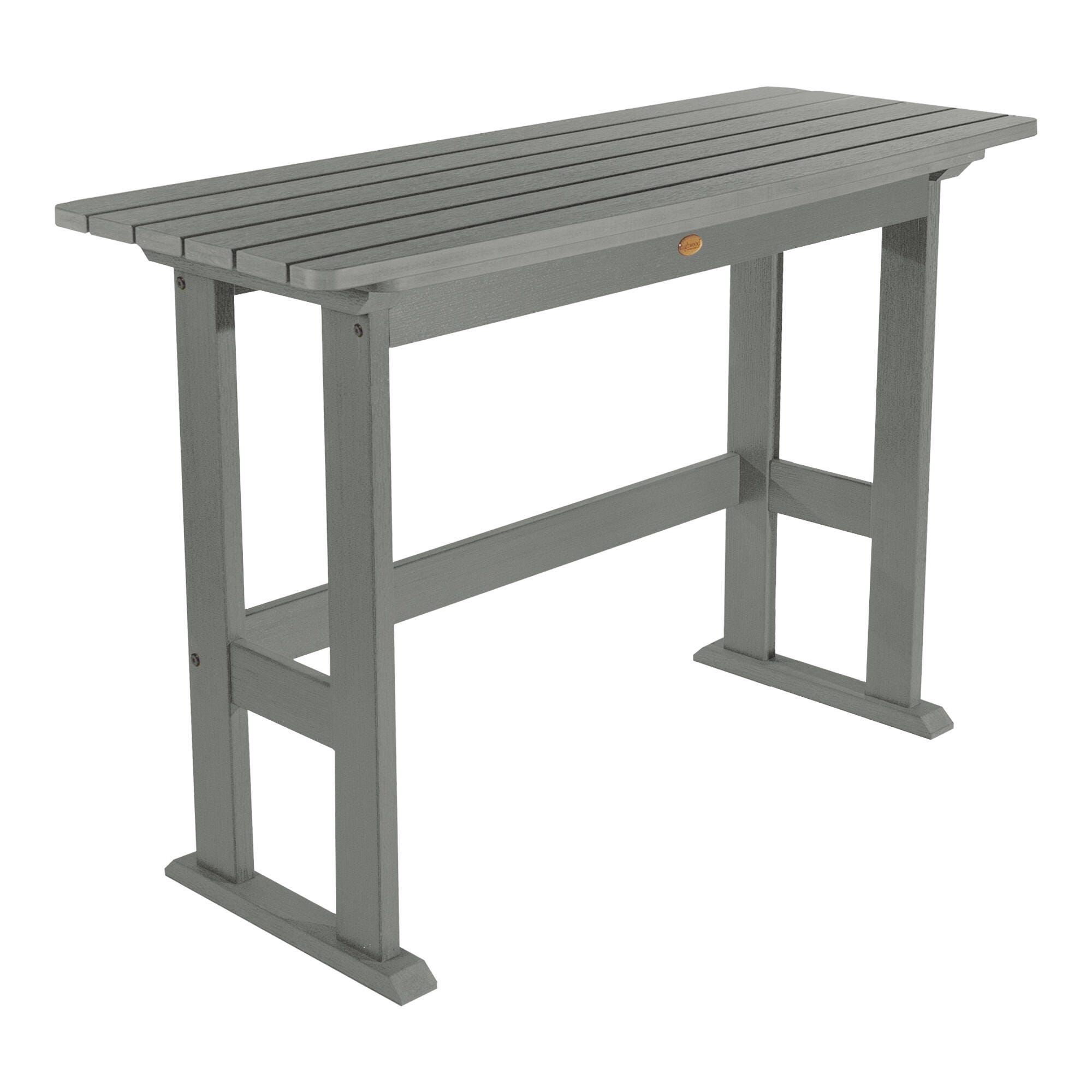 Highwood USA Lehigh Counter Height Balcony Table, Coastal Teak, large