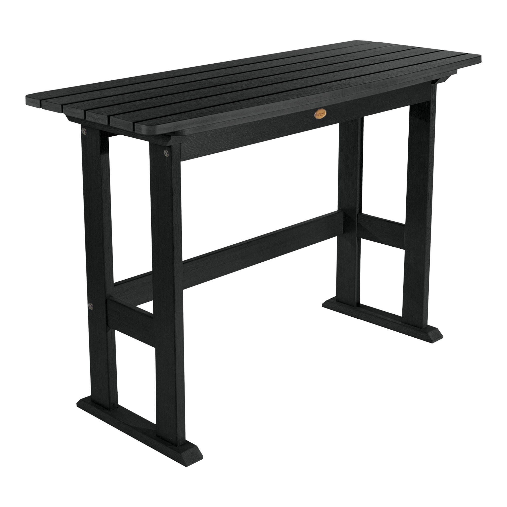Highwood USA Lehigh Counter Height Balcony Table, Black, large