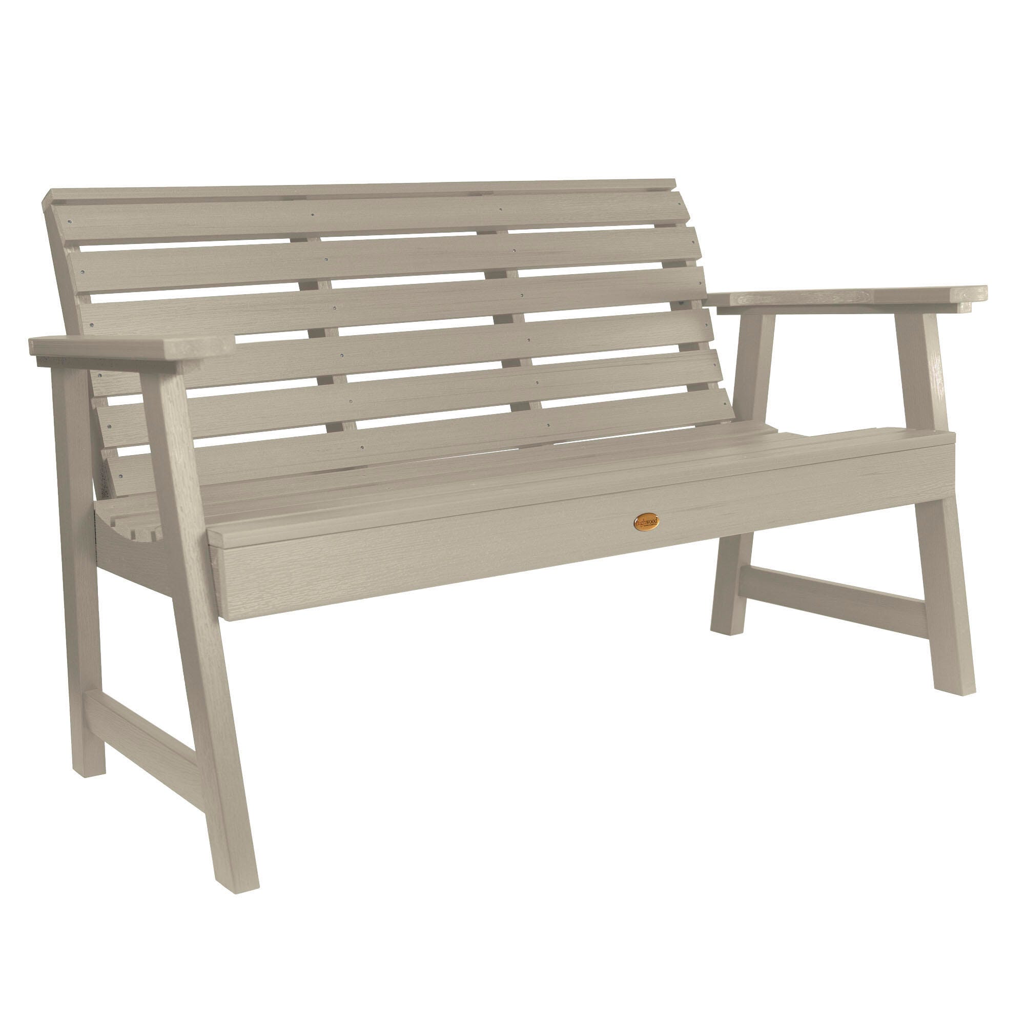 Highwood USA Weatherly 4-Foot Garden Bench, Whitewash, large