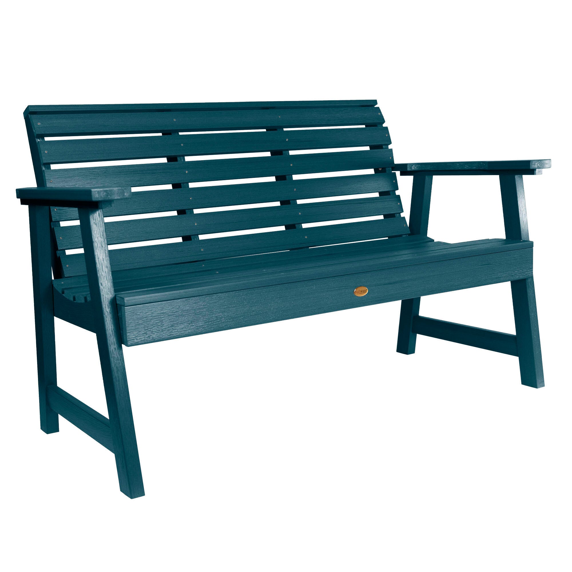 Highwood USA Weatherly 4-Foot Garden Bench, Nantucket Blue, large