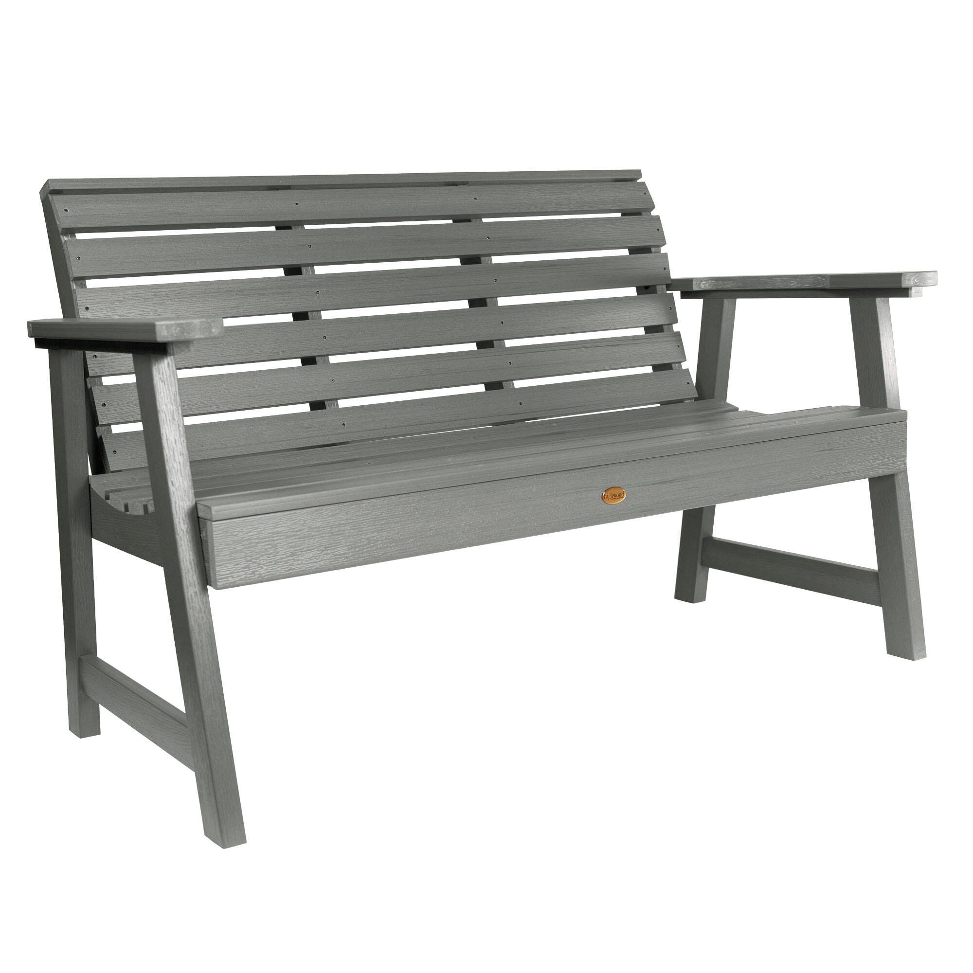 Highwood USA Weatherly 4-Foot Garden Bench, Coastal Teak, large