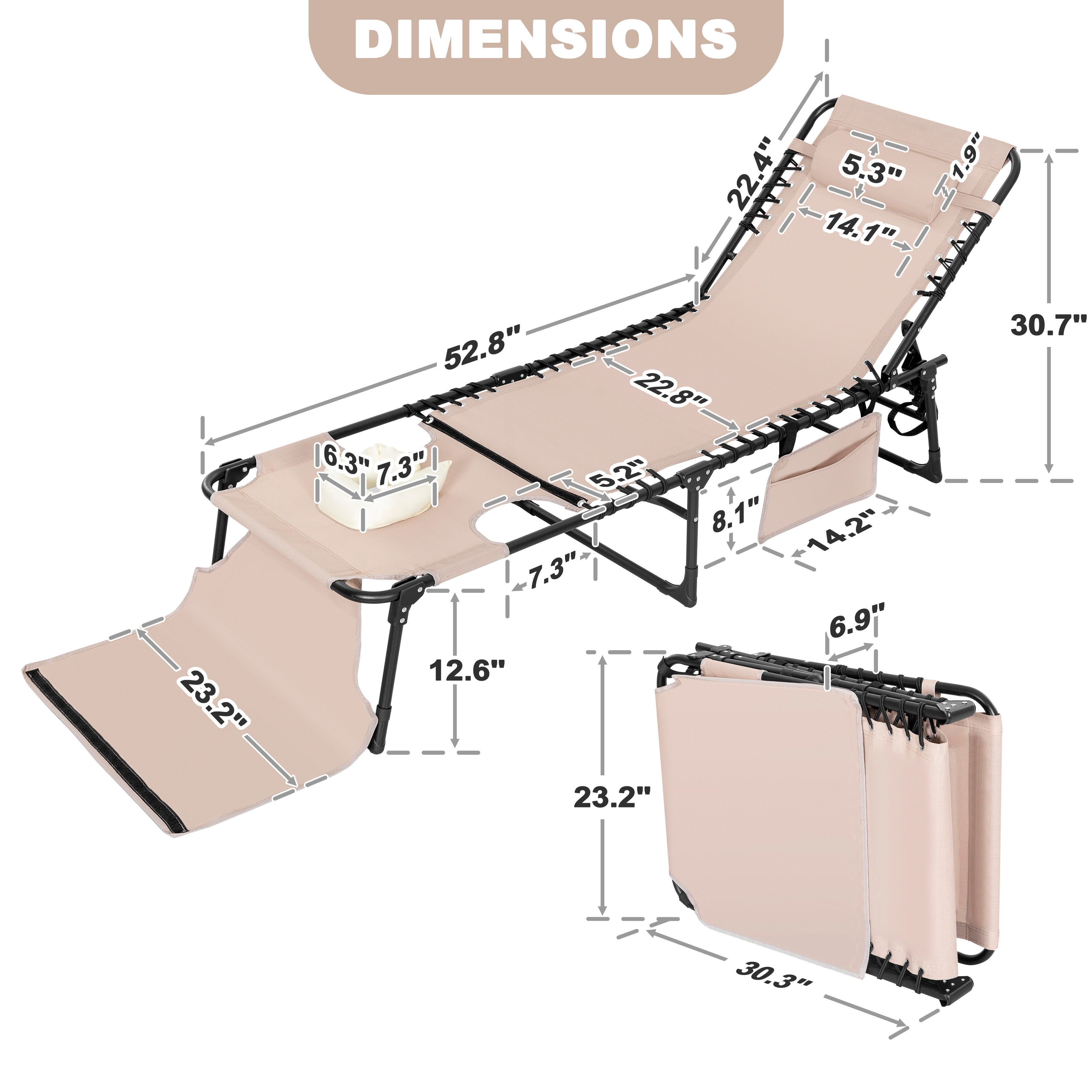 Nuu Garden Foldable Outdoor Chaise Lounge, , large