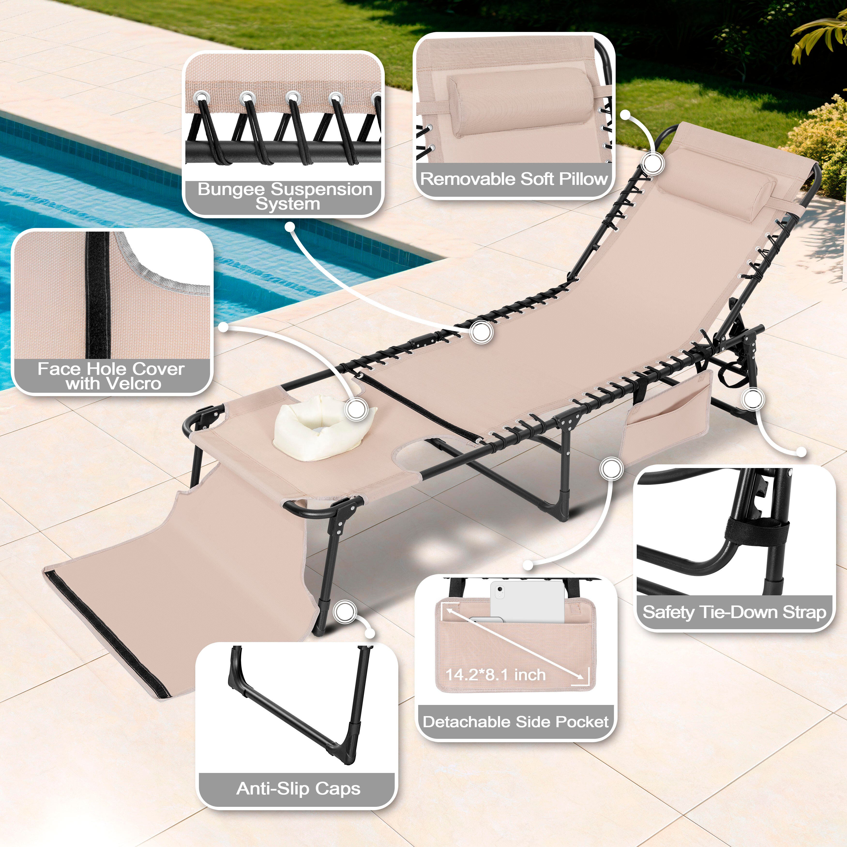 Nuu Garden Foldable Outdoor Chaise Lounge, , large