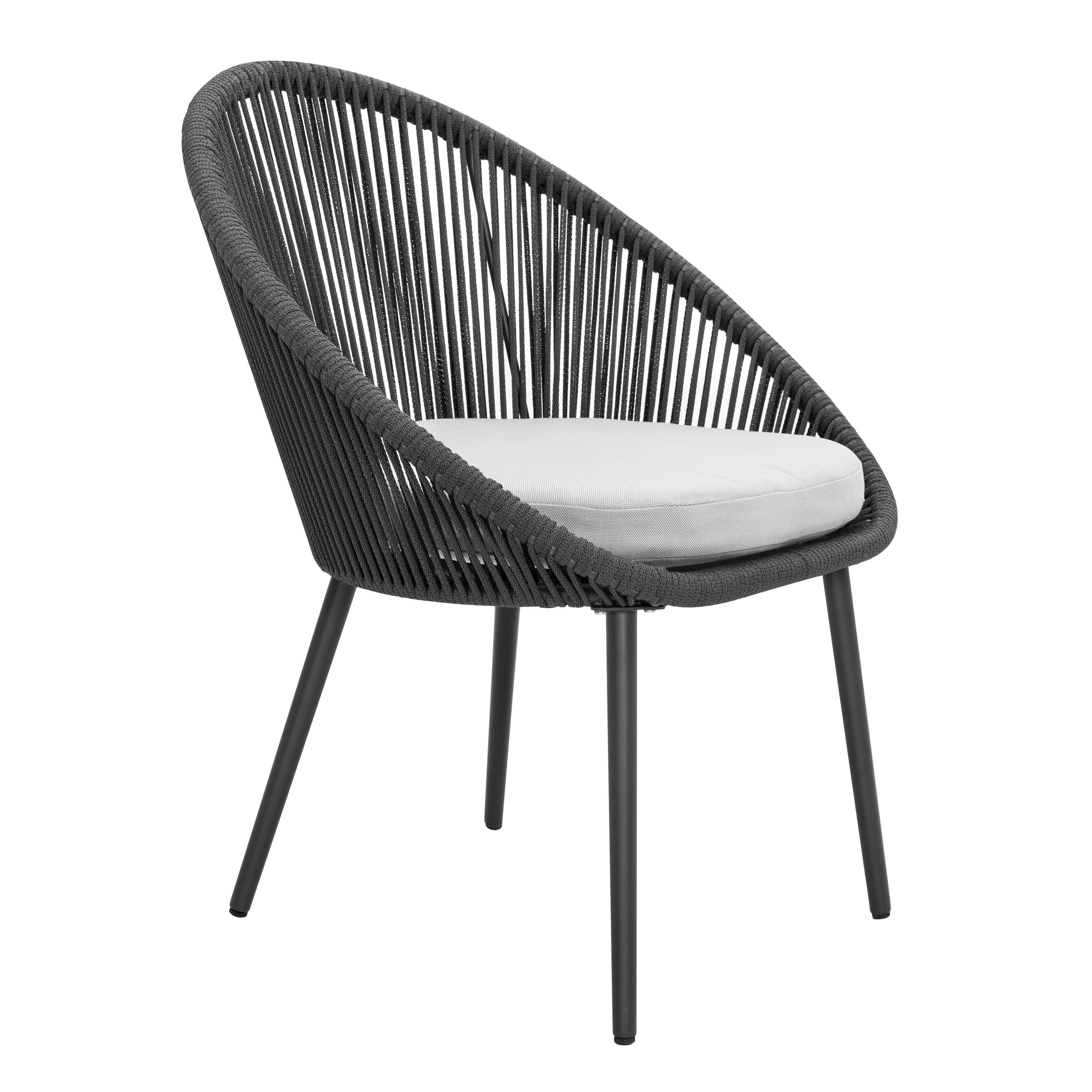 Nuu Garden 2 Outdoor Lounge Chairs and End Table, Gray, large