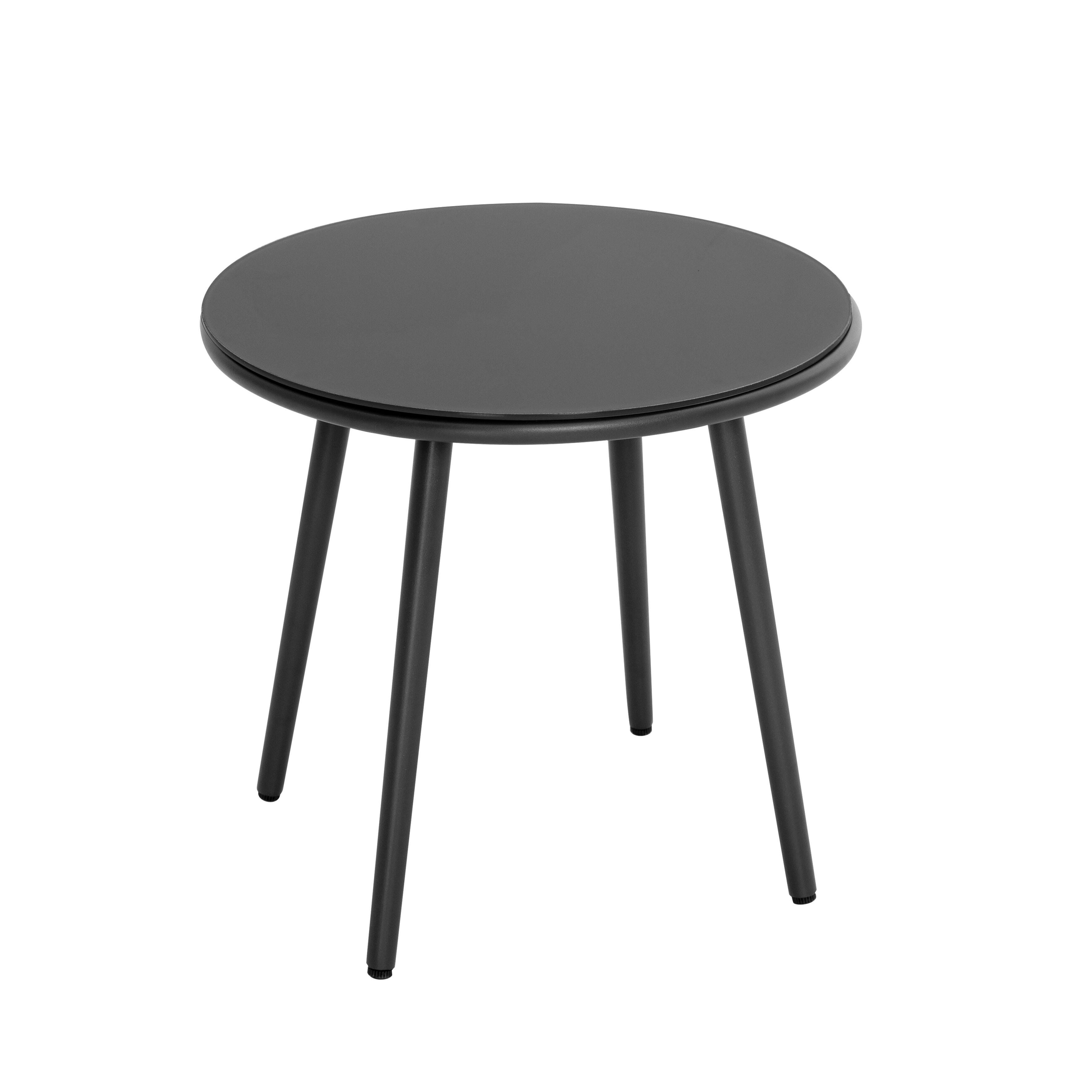 Nuu Garden 2 Outdoor Lounge Chairs and End Table, Gray, large