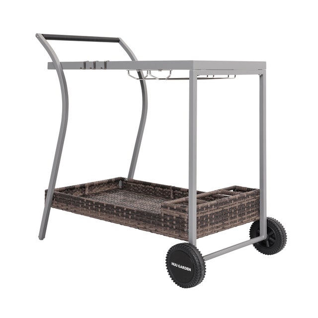 Nuu Garden Outdoor Bar Cart, Gray