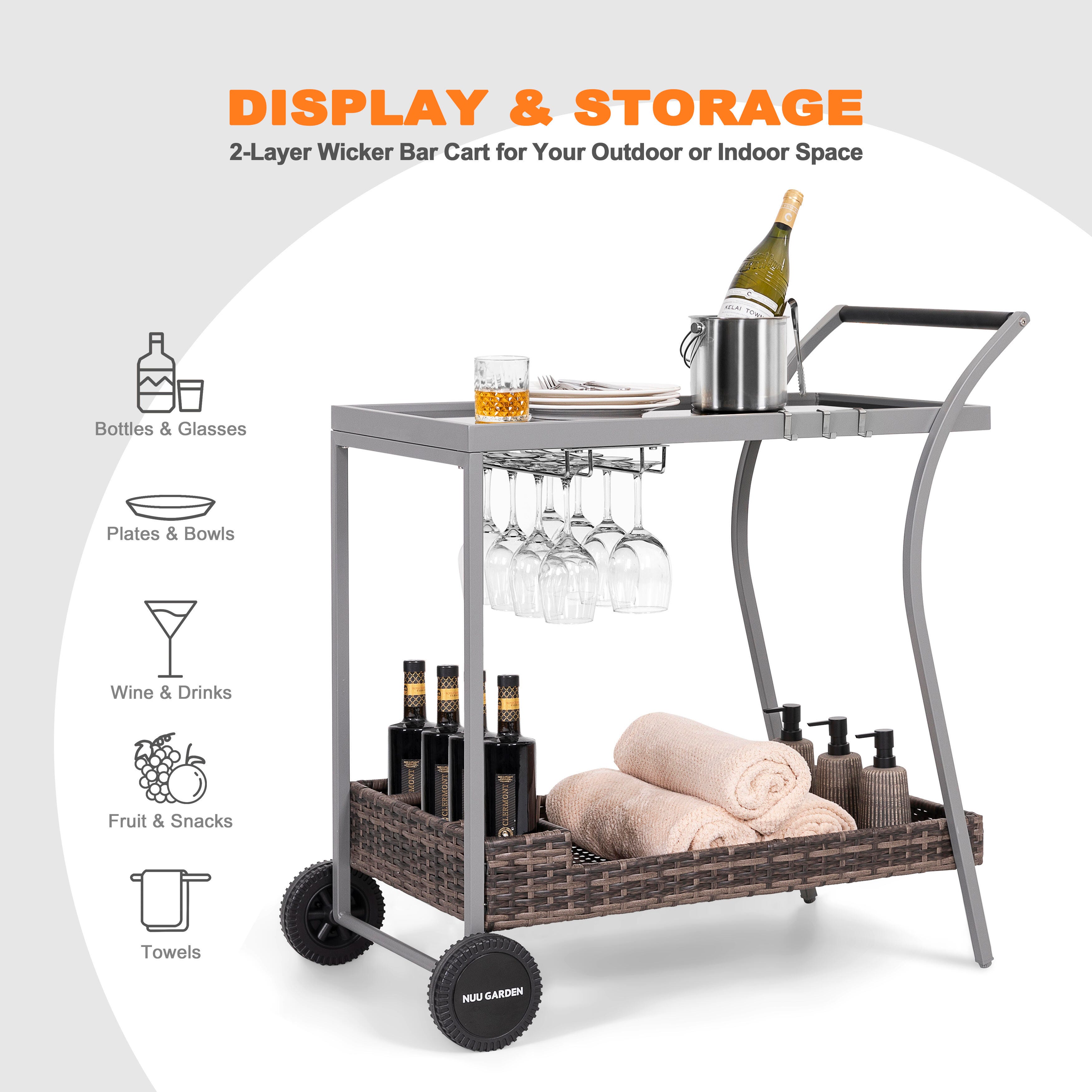 Nuu Garden Outdoor Bar Cart, , large