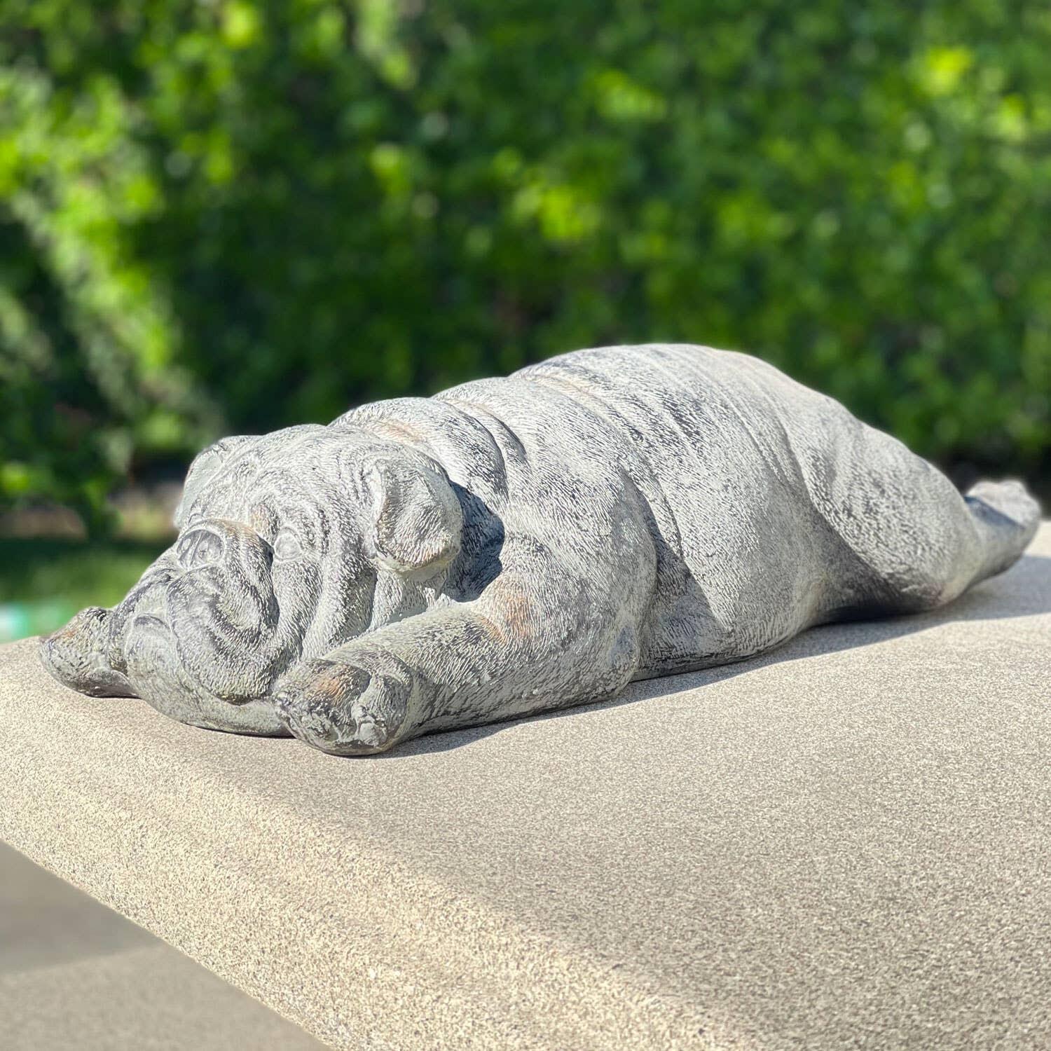 Galt International Polyresin Sleeping Bulldog Statue 23"L, , large
