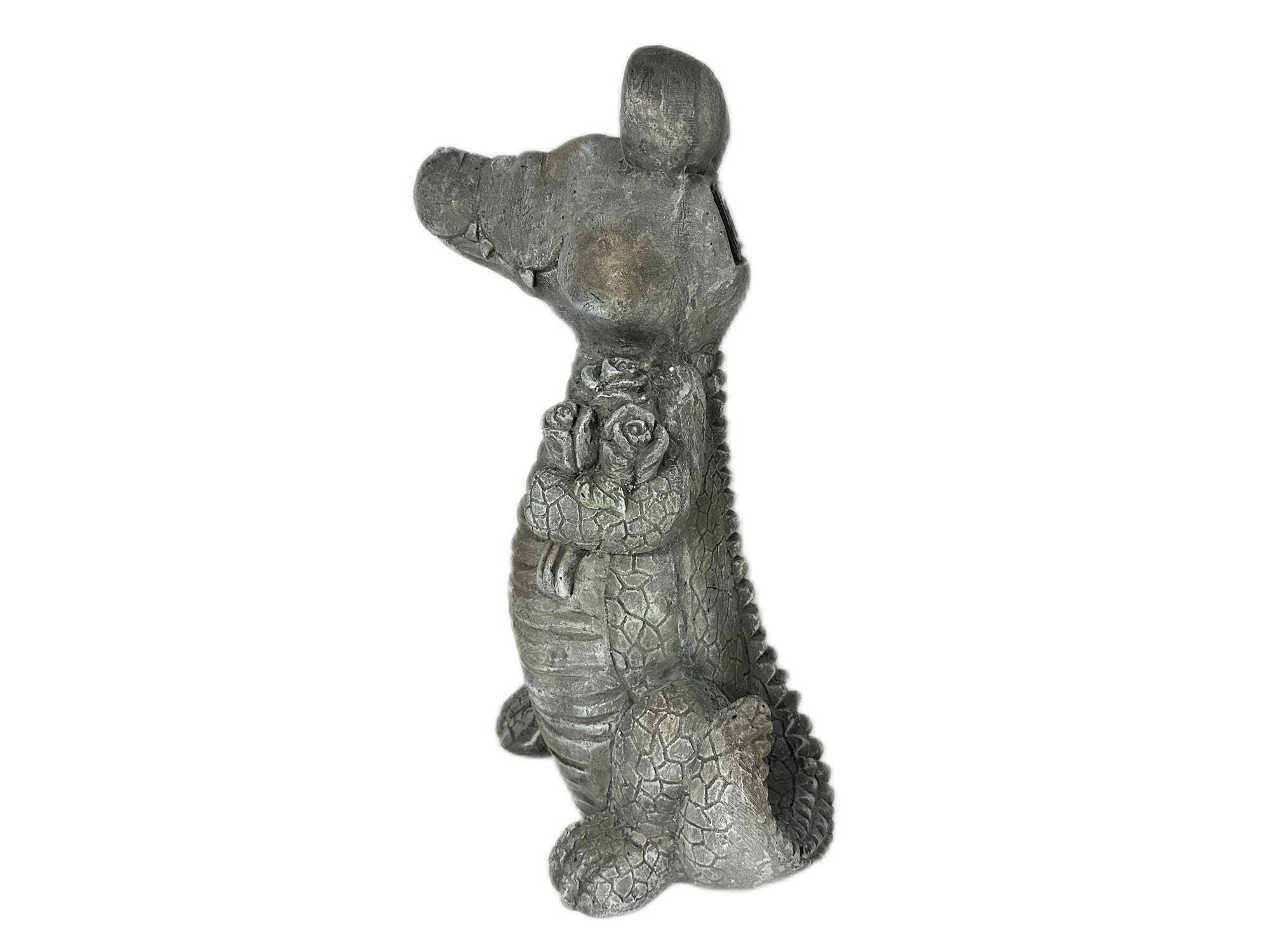 Galt International Romeo Crocodile Solar LED Garden Statue 17.3", , large