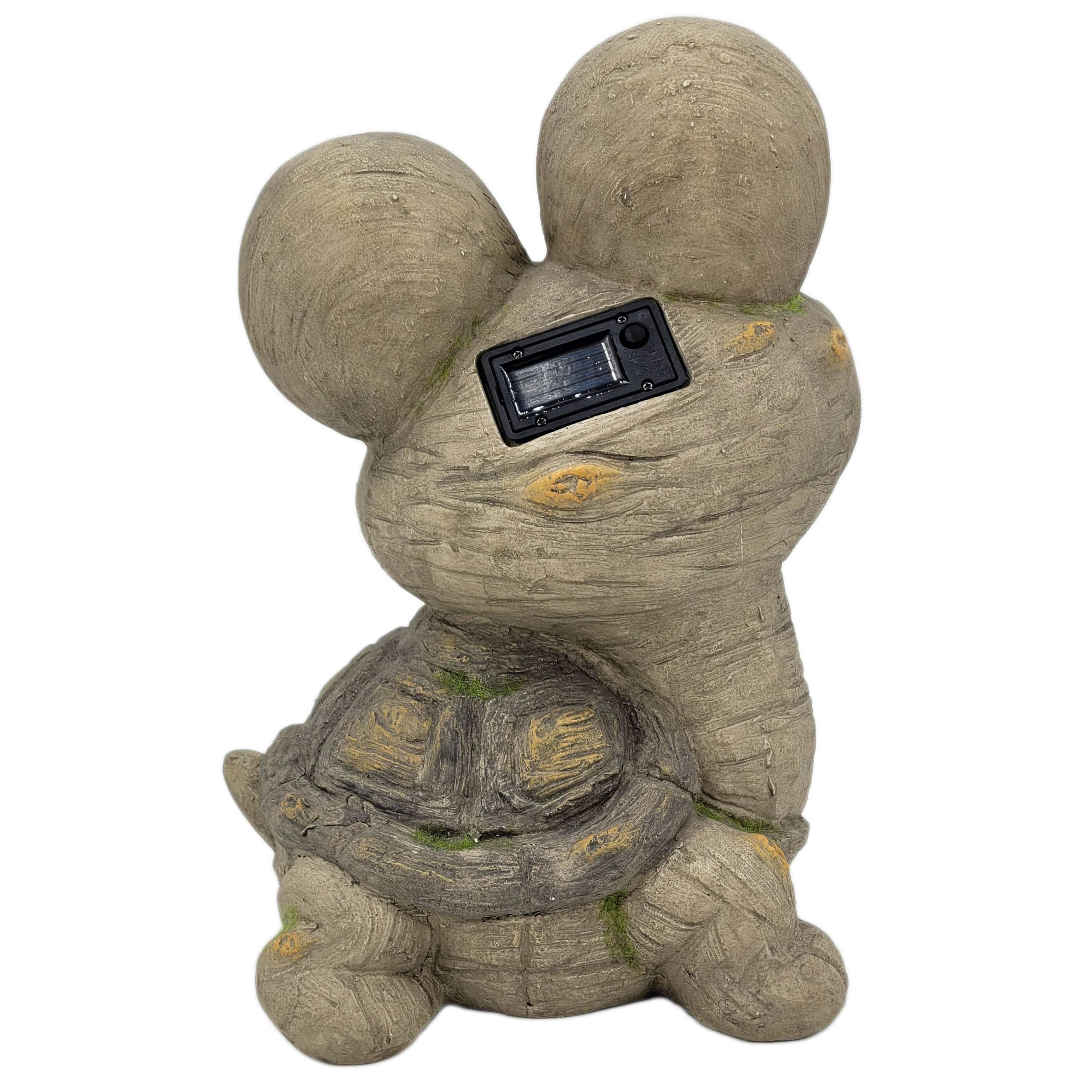 Galt International Mossy Turtle with Solar LED Eyes Garden Statue 15.75", , large