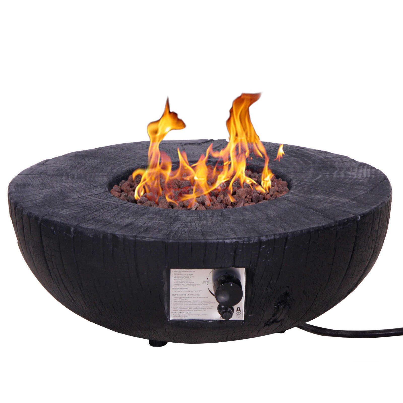 AFTERGLOW Tree Bark Design Outdoor Fire Pit, , large