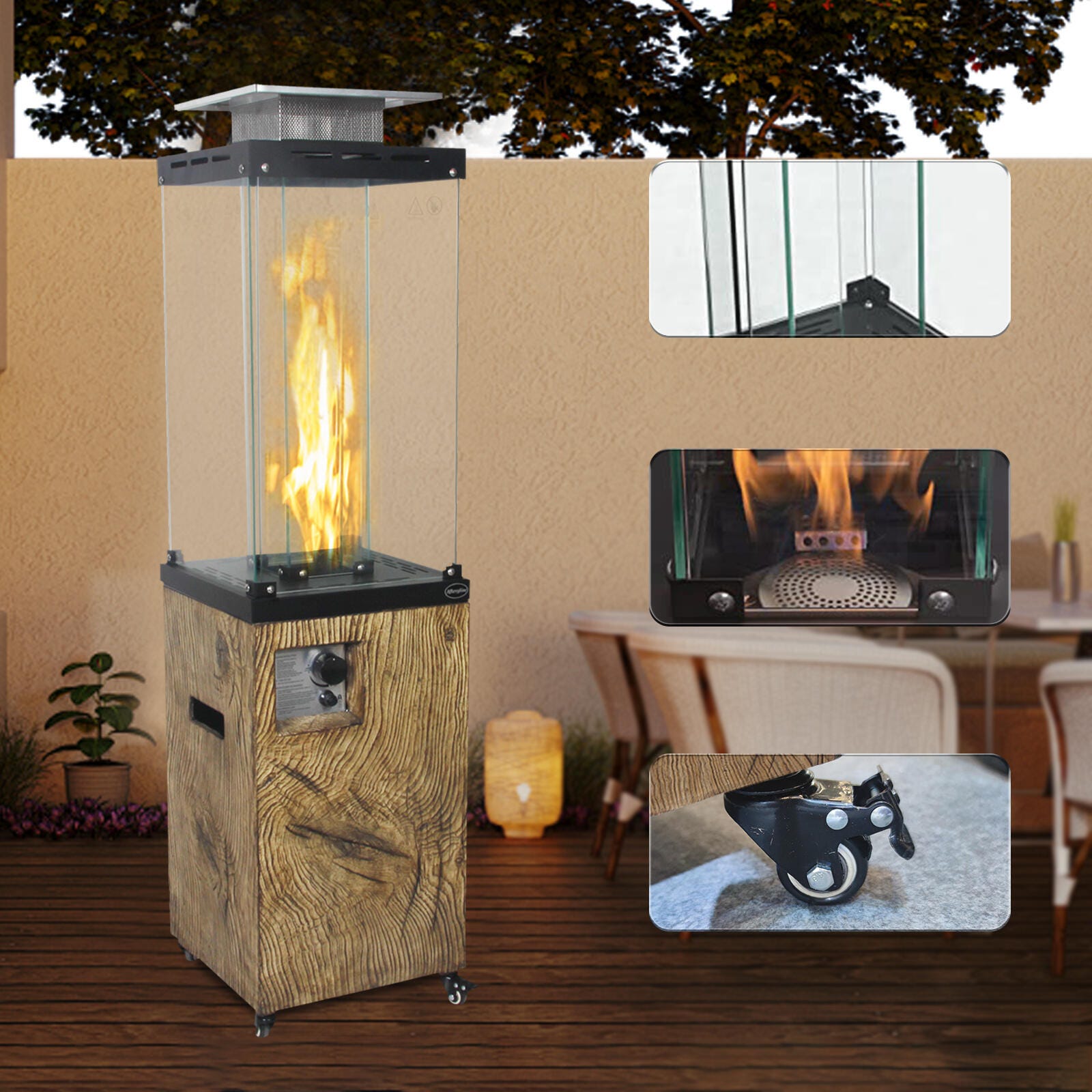 AFTERGLOW Outdoor Patio Heater, Antique Yellow, large