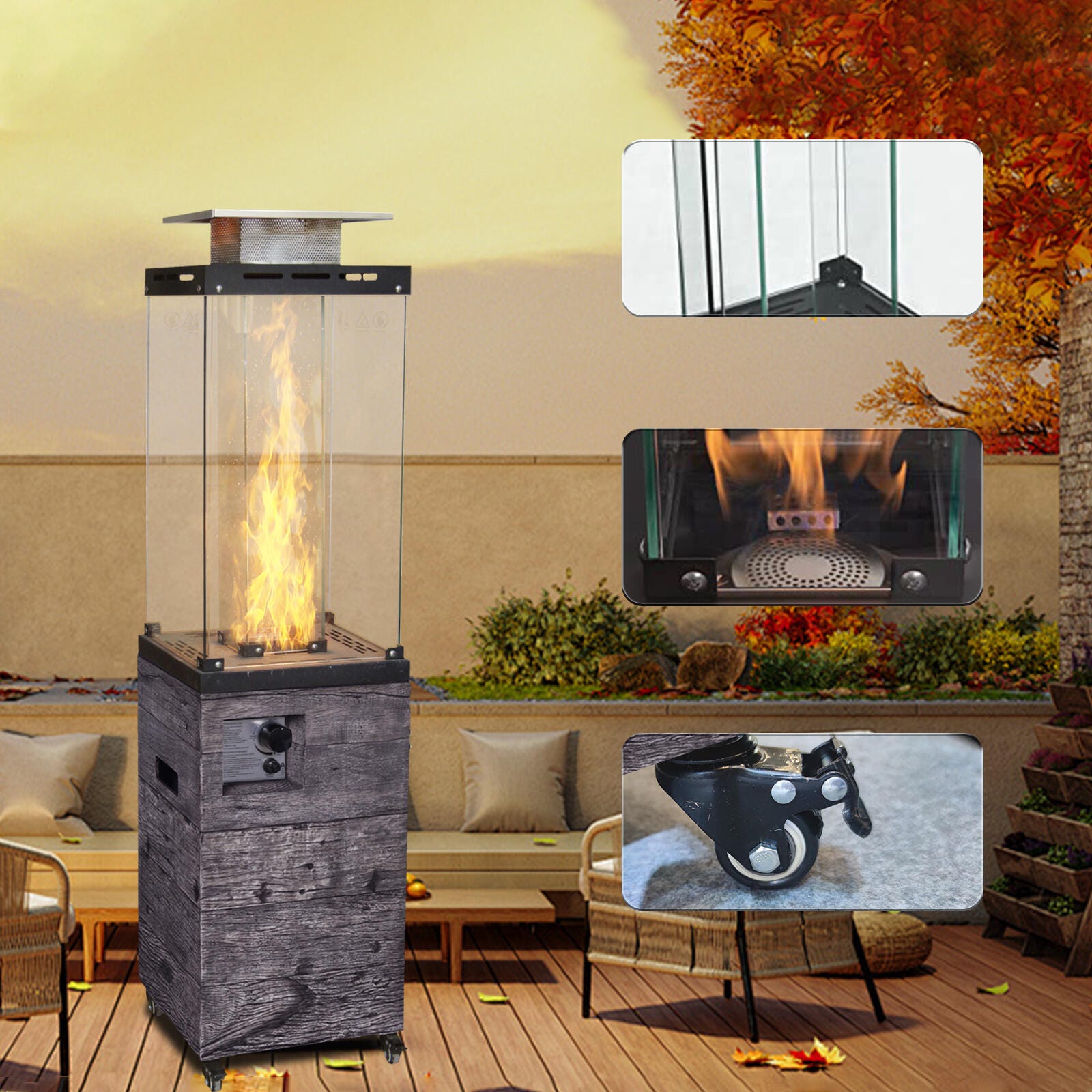 AFTERGLOW Outdoor Patio Heater, Dark Gray, large