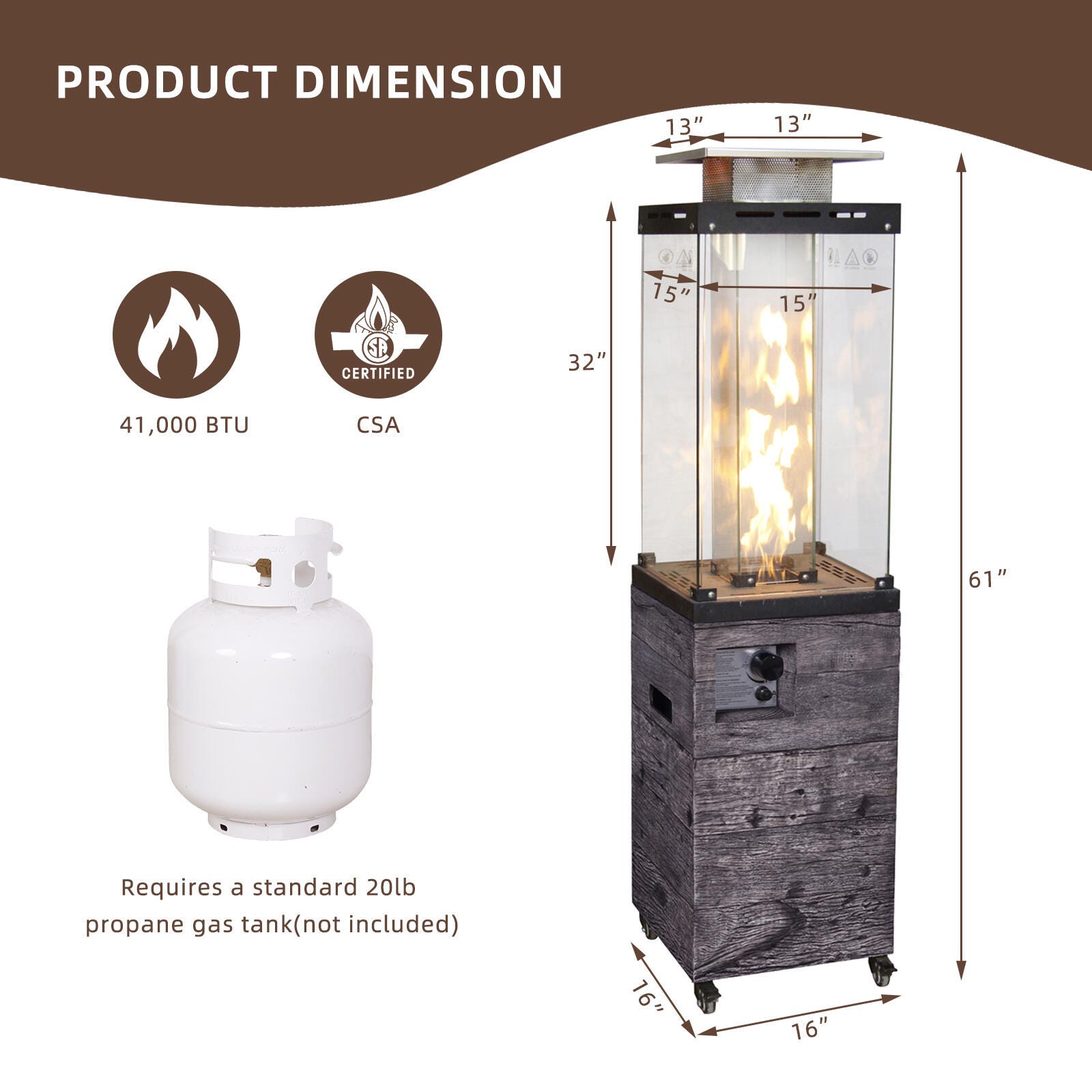 AFTERGLOW Outdoor Patio Heater, Dark Gray, large