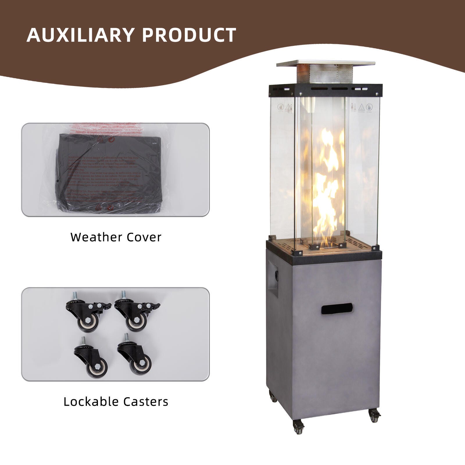 AFTERGLOW Outdoor Patio Heater, Light Gray, large