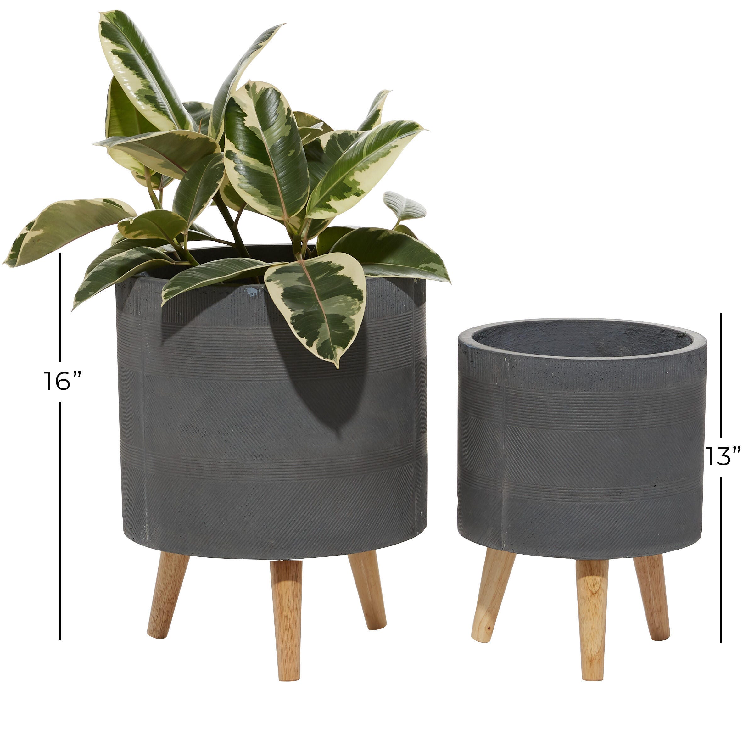 Bayberry Lane Outdoor Oxide Planter with Legs Set of 2, , large