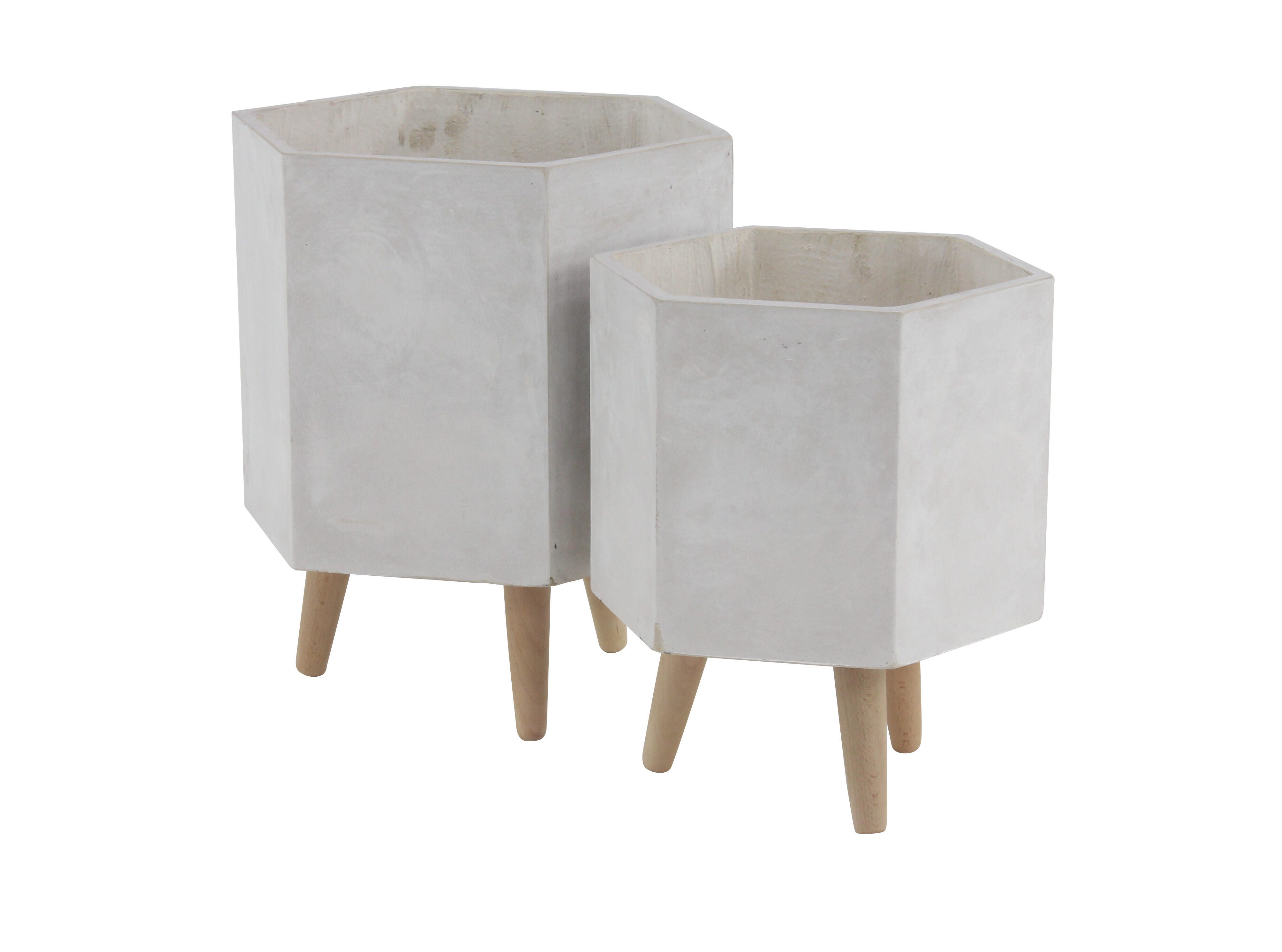 CosmoLiving by Cosmopolitan Indoor/Outdoor Planter with Legs Set of 2, , large