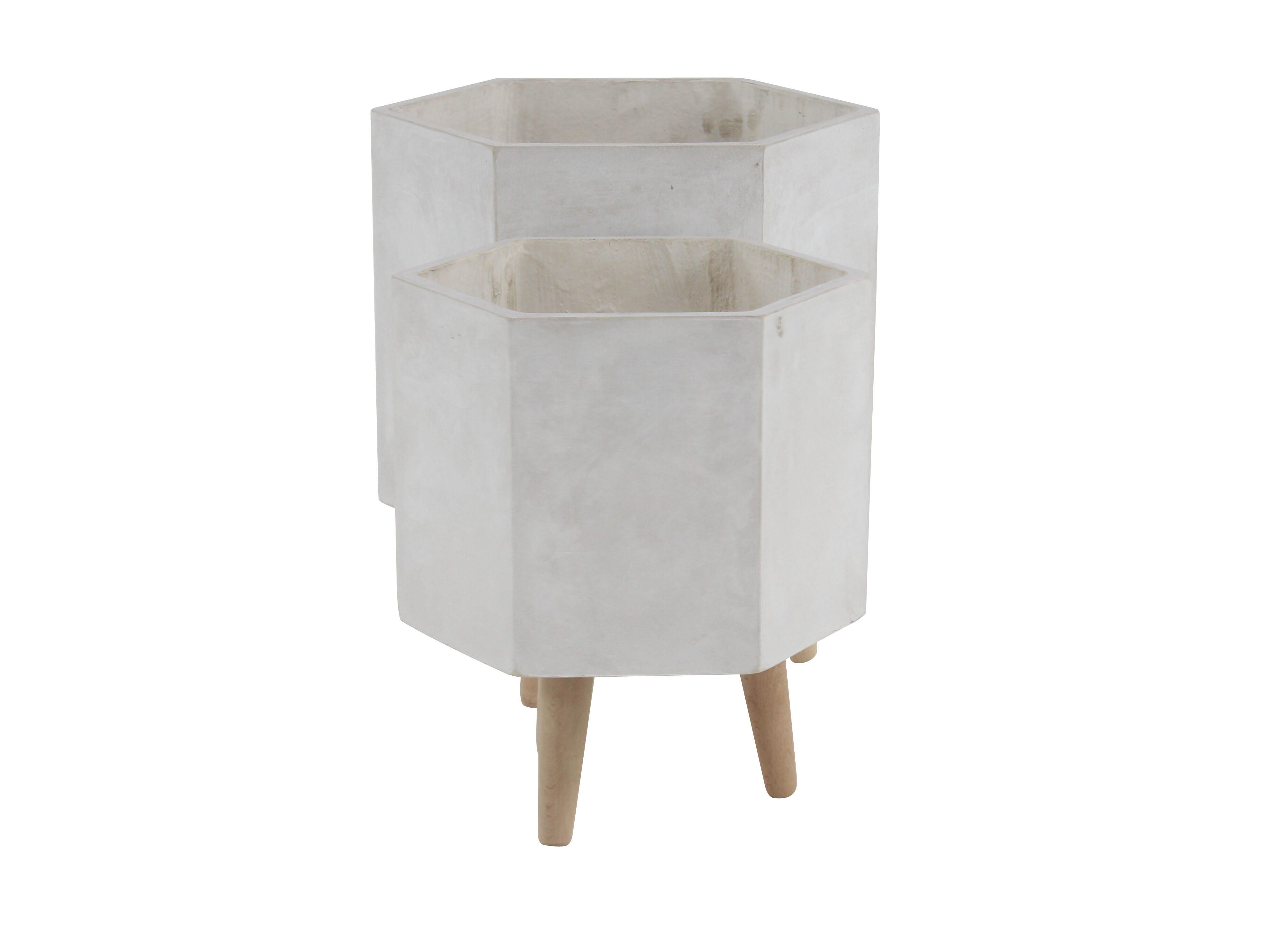 CosmoLiving by Cosmopolitan Indoor/Outdoor Planter with Legs Set of 2, , large