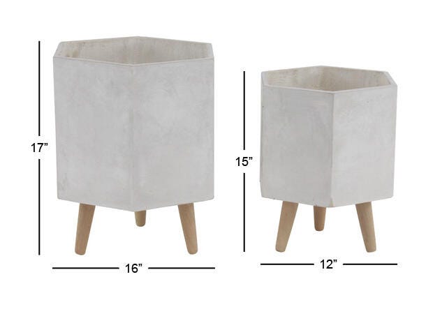 CosmoLiving by Cosmopolitan Indoor/Outdoor Planter with Legs Set of 2, , large